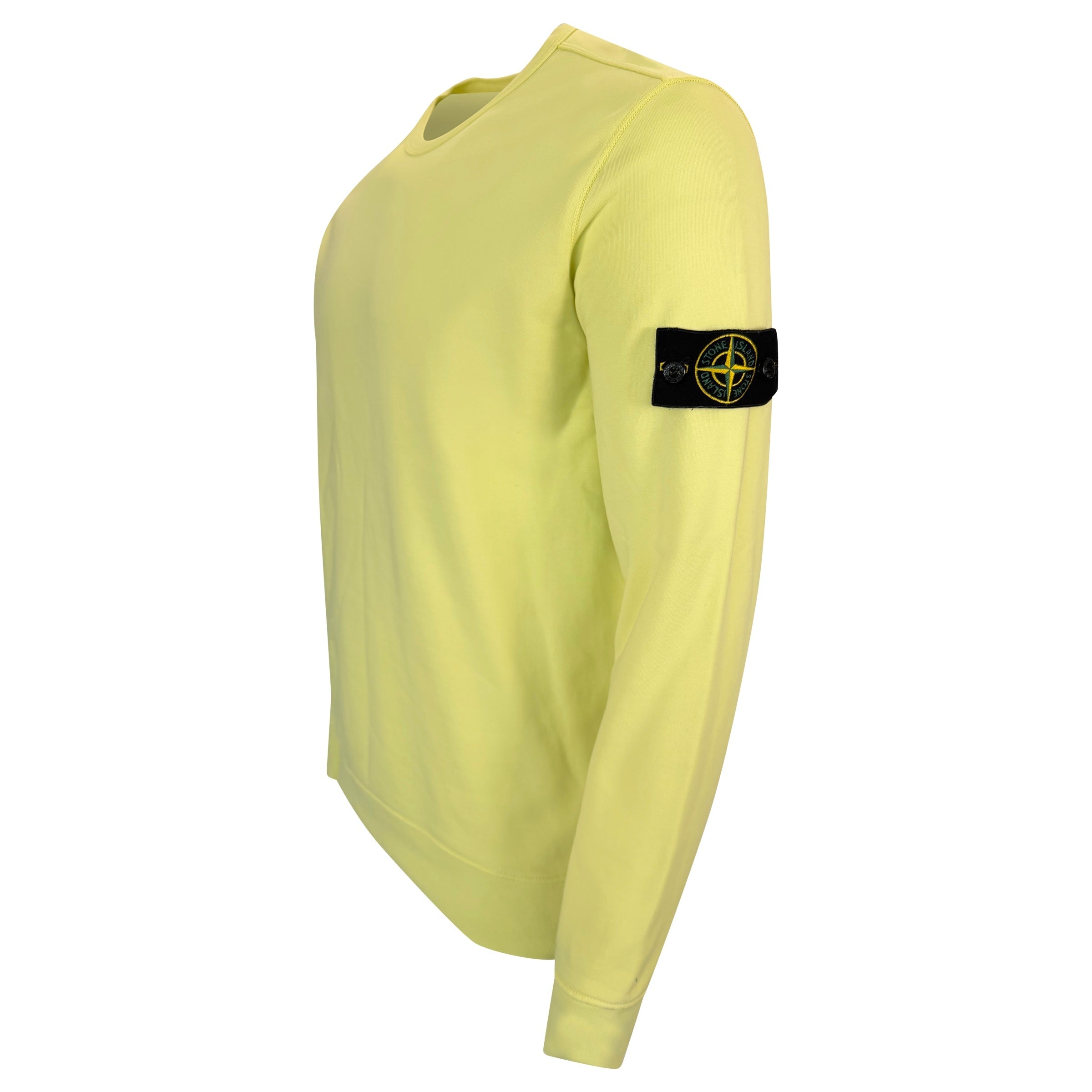 STONE ISLAND BADGE SWEATSHIRT LIME GREEN - XL | PRE OWNED - Affluent ArchivesUsed HIGH END DESIGNER CLOTHING