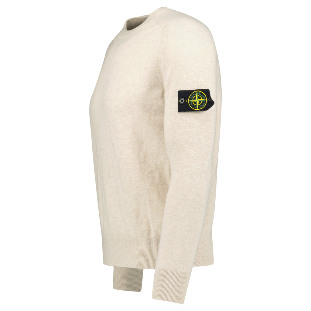 STONE ISLAND BEIGE CASHMERE SWEATSHIRT - LARGE (Fits Small) - Affluent ArchivesUsed HIGH END DESIGNER CLOTHING