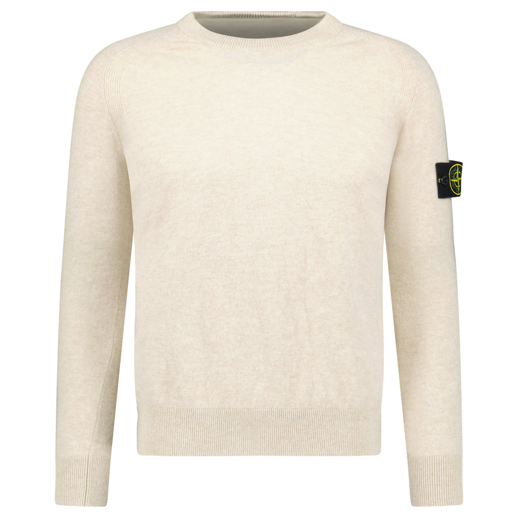 STONE ISLAND BEIGE CASHMERE SWEATSHIRT - LARGE (Fits Small) - Affluent ArchivesUsed HIGH END DESIGNER CLOTHING
