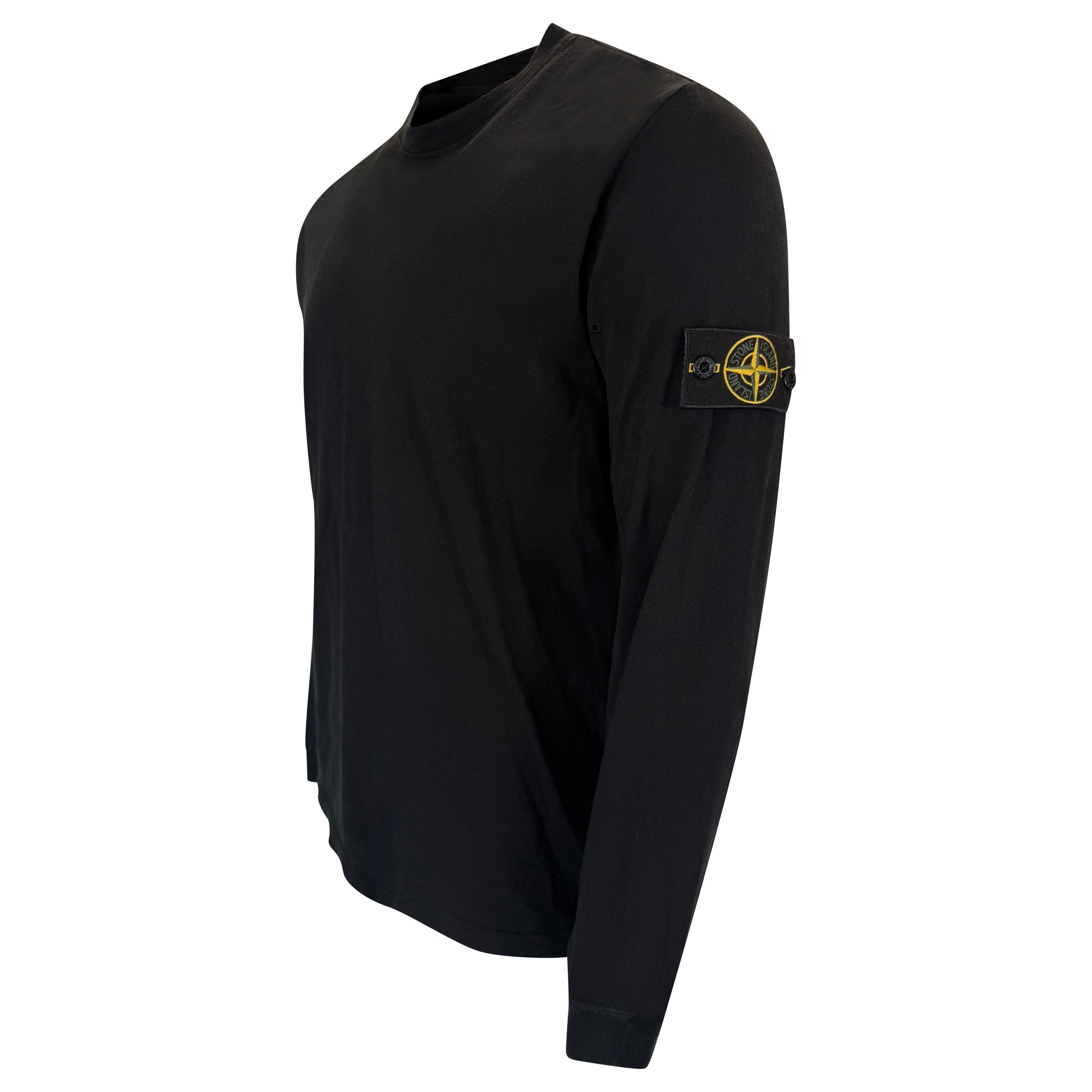STONE ISLAND BLACK LONG SLEEVED T SHIRT - XL | PRE OWNED - Affluent ArchivesUsed HIGH END DESIGNER CLOTHING
