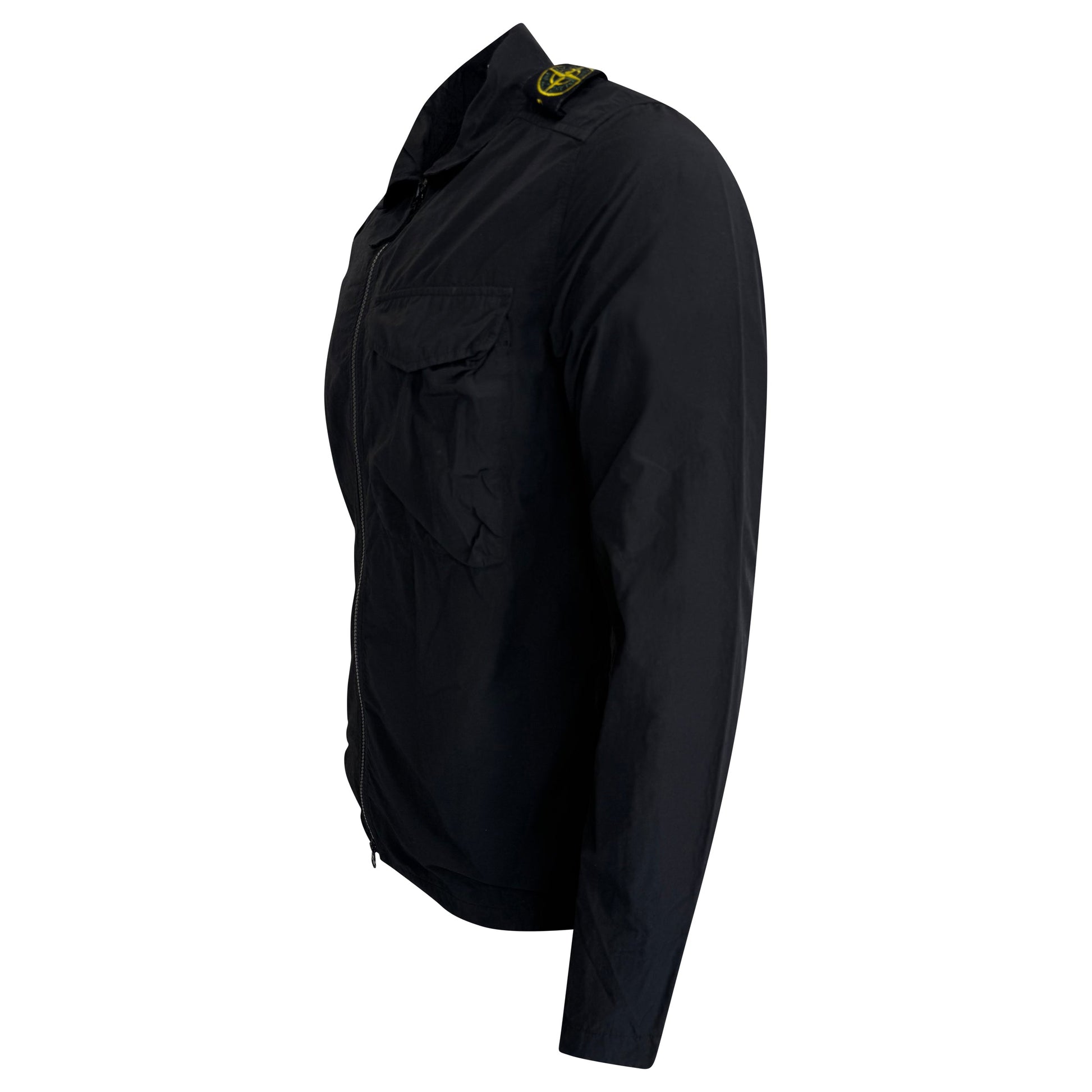 STONE ISLAND BLACK NYLON OVERSHIRT - MEDIUM - Affluent ArchivesUsed HIGH END DESIGNER CLOTHING