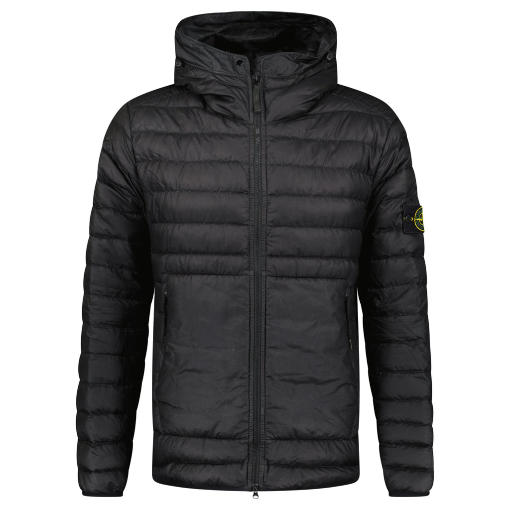 STONE ISLAND BLACK QUILTED JACKET - LARGE - Affluent ArchivesUsed HIGH END DESIGNER CLOTHING