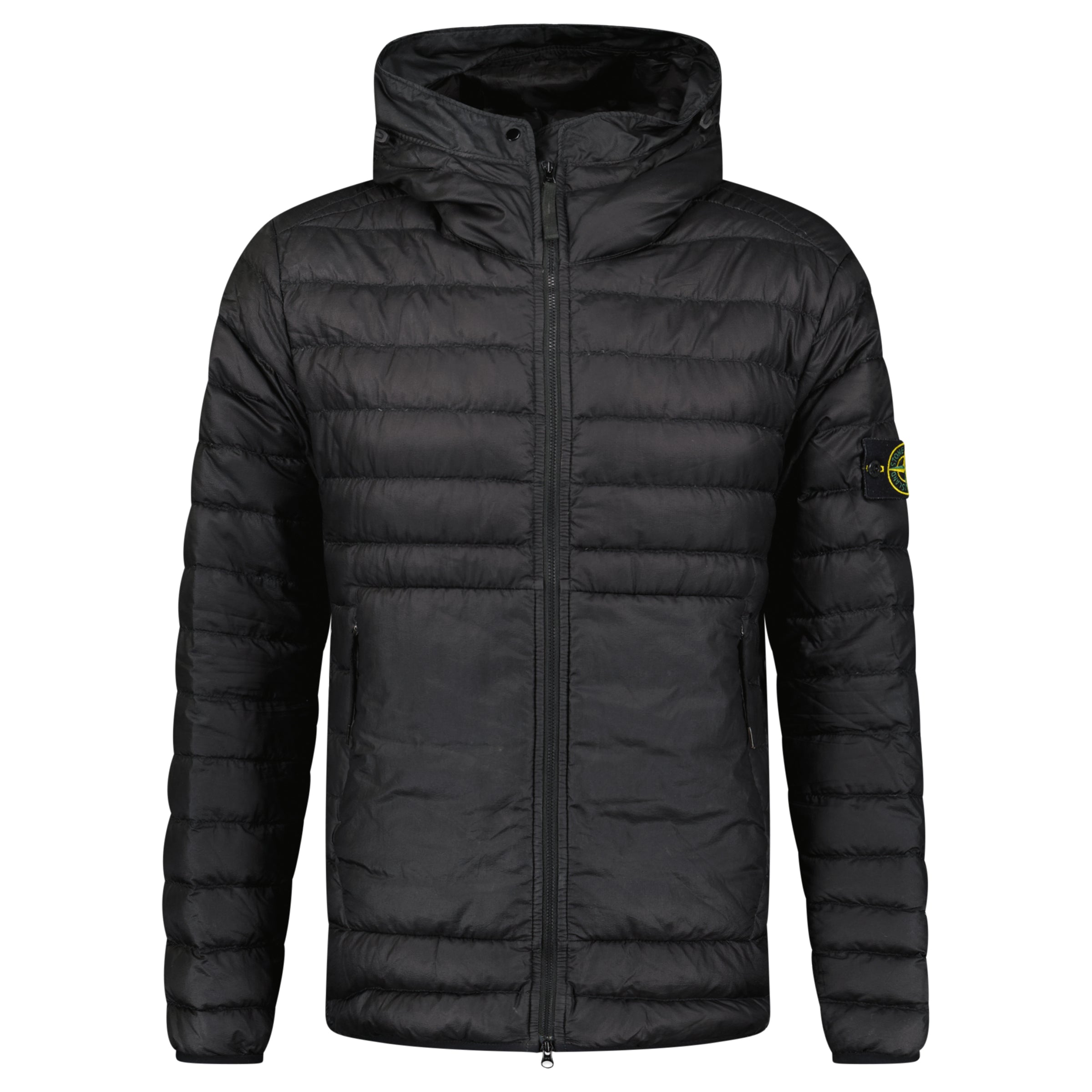 STONE ISLAND BLACK QUILTED JACKET - LARGE - Affluent ArchivesUsed HIGH END DESIGNER CLOTHING