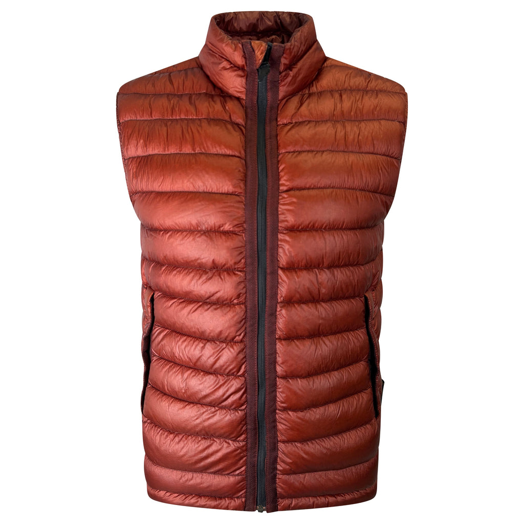 STONE ISLAND BURGUNDY QUILTED GILET - MEDIUM - Affluent ArchivesUsed HIGH END DESIGNER CLOTHING