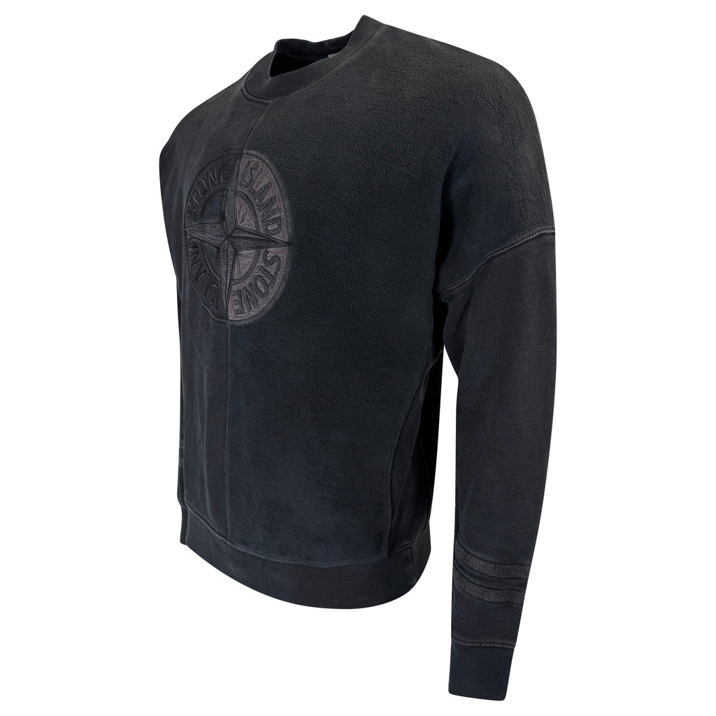 STONE ISLAND CHARCOAL GREY HEAVY COTTON SWEATSHIRT - MEDIUM (Fits Large) - Affluent ArchivesUsed HIGH END DESIGNER CLOTHING