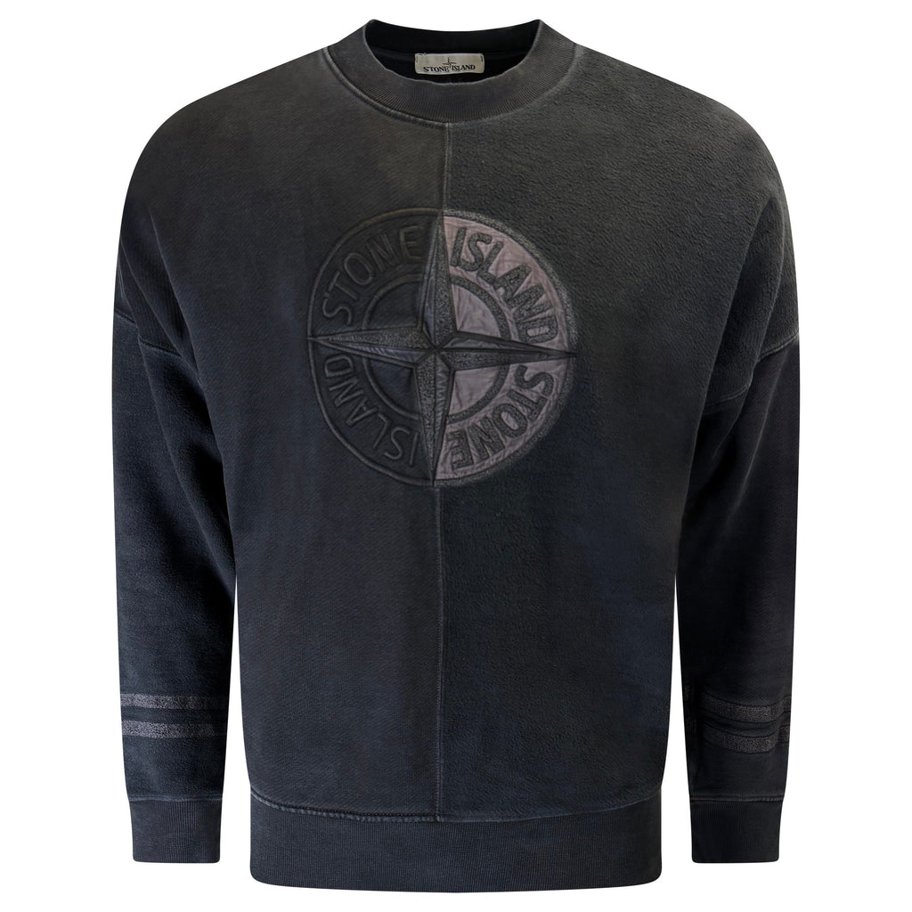 STONE ISLAND CHARCOAL GREY HEAVY COTTON SWEATSHIRT - MEDIUM (Fits Large) - Affluent ArchivesUsed HIGH END DESIGNER CLOTHING