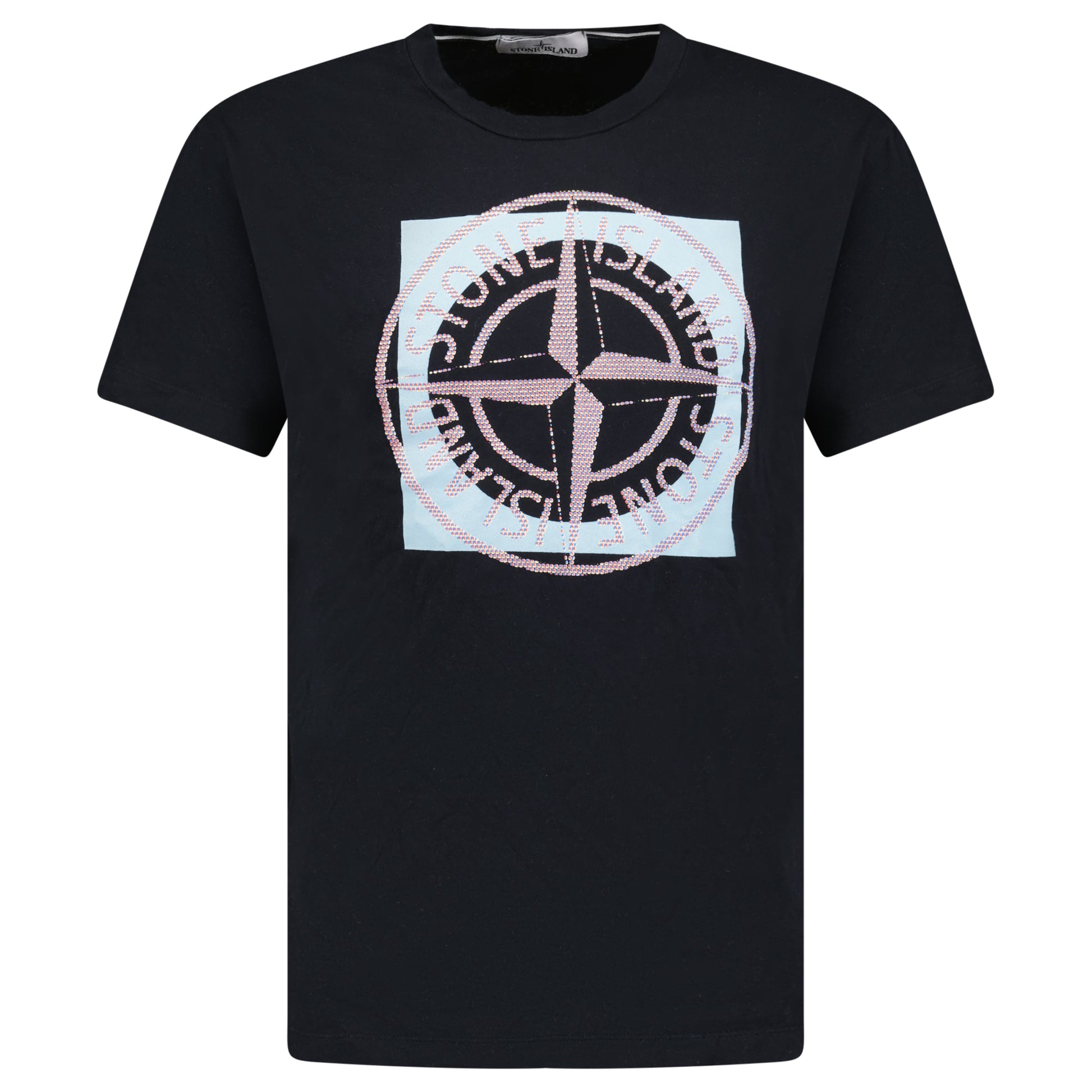 STONE ISLAND COMPASS T SHIRT BLACK - LARGE (Fits M) - Affluent ArchivesUsed HIGH END DESIGNER CLOTHING