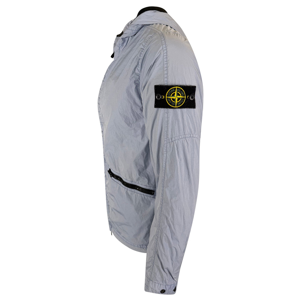 STONE ISLAND CRINKLED LIGHT BLUE JACKET - MEDIUM - Affluent ArchivesUsed HIGH END DESIGNER CLOTHING
