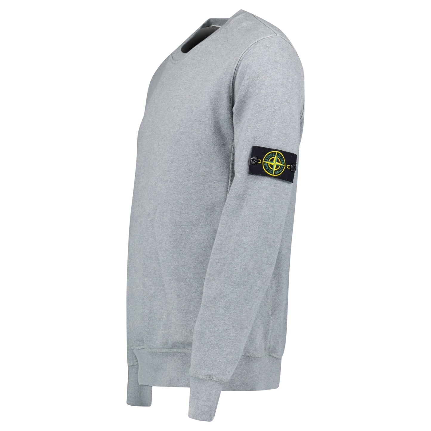 STONE ISLAND GREY BADGE SWEATSHIRT - LARGE - Affluent ArchivesUsed HIGH END DESIGNER CLOTHING