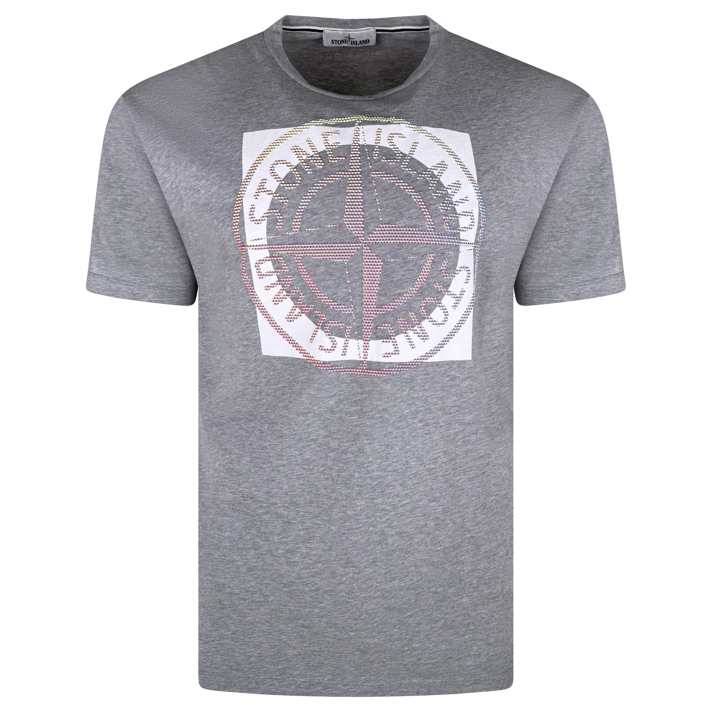 STONE ISLAND GREY LOGO T SHIRT - XL - Affluent ArchivesUsed HIGH END DESIGNER CLOTHING