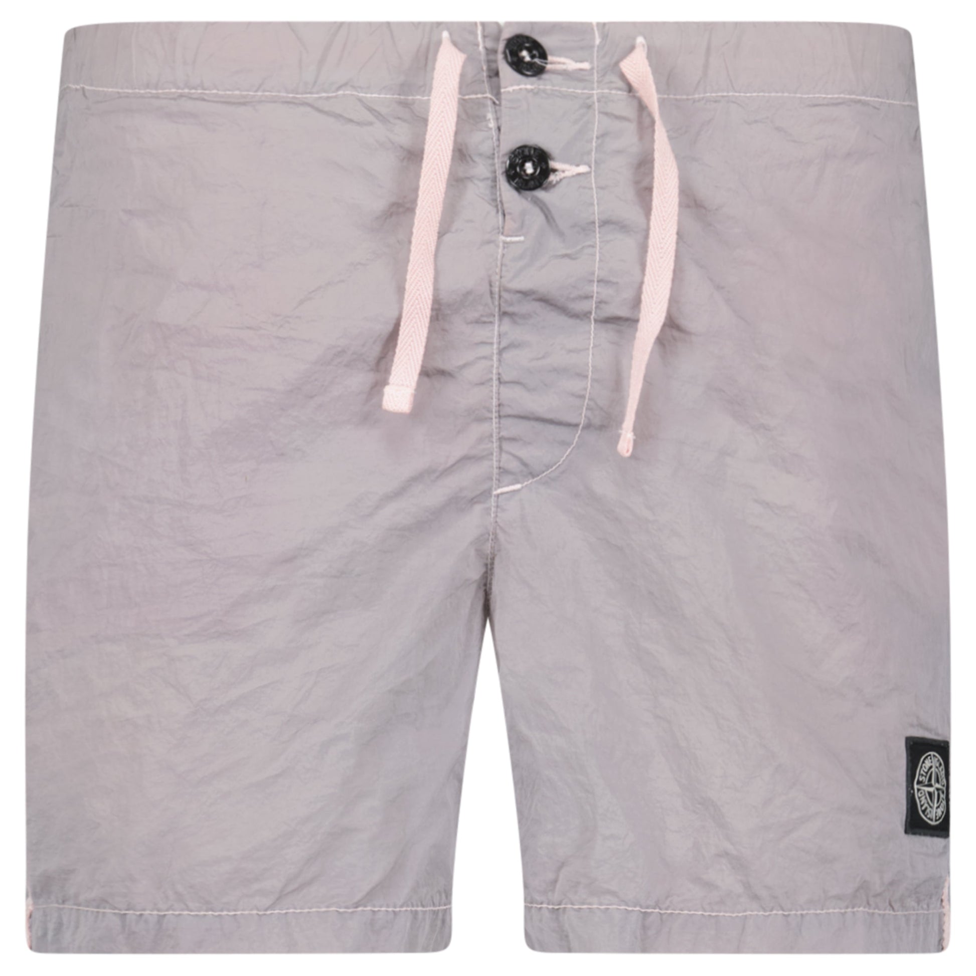 STONE ISLAND GREY / PINK CRINKLE SWIM SHORTS - MEDIUM - Affluent ArchivesUsed HIGH END DESIGNER CLOTHING