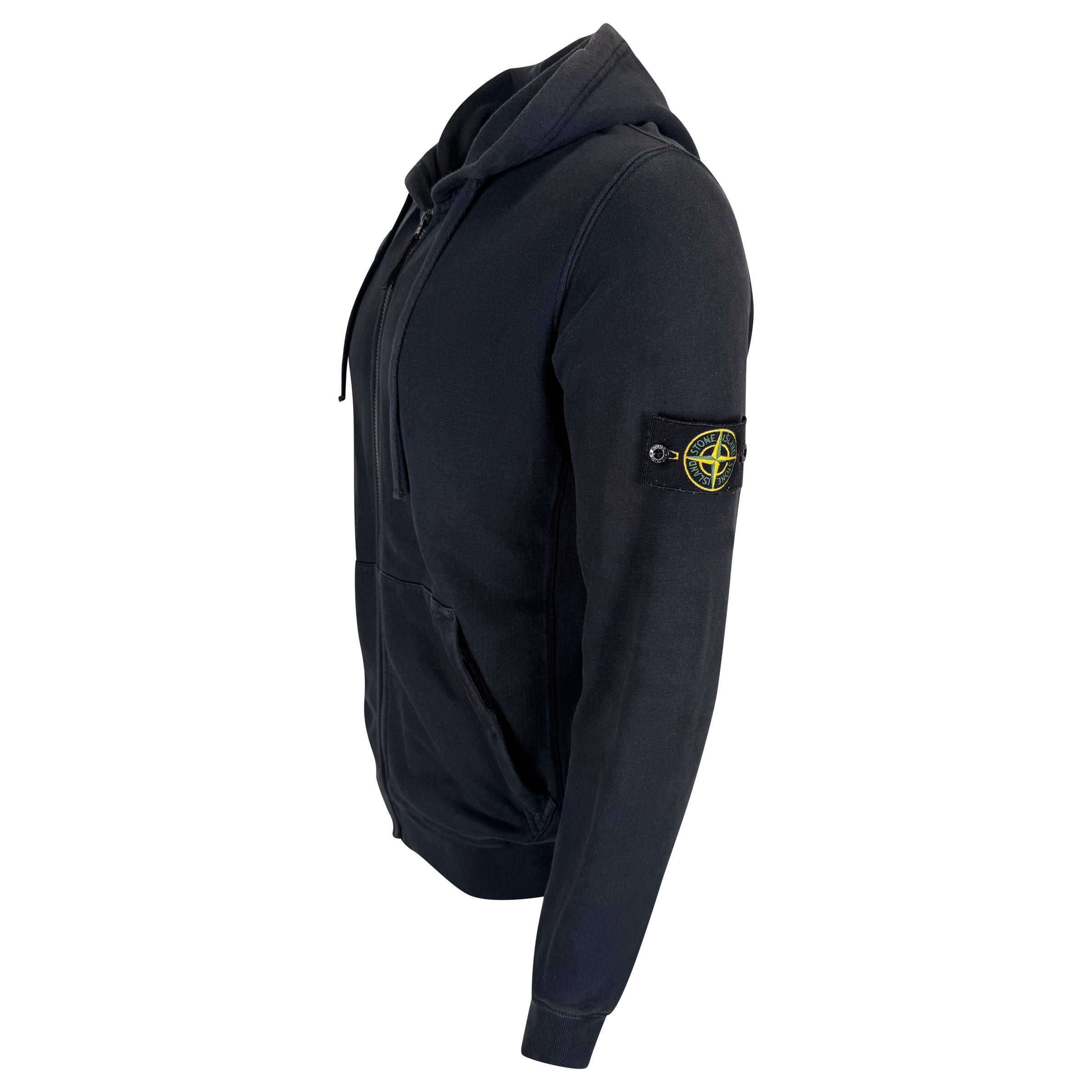 STONE ISLAND HOODIE BLACK - XL - Affluent ArchivesUsed HIGH END DESIGNER CLOTHING