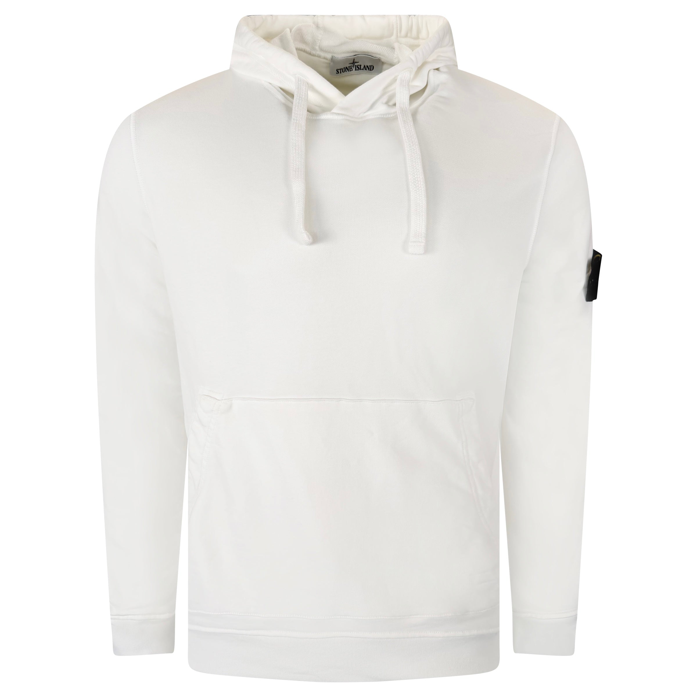 STONE ISLAND HOODIE WHITE - MEDIUM | PRE OWNED - Affluent ArchivesUsed HIGH END DESIGNER CLOTHING