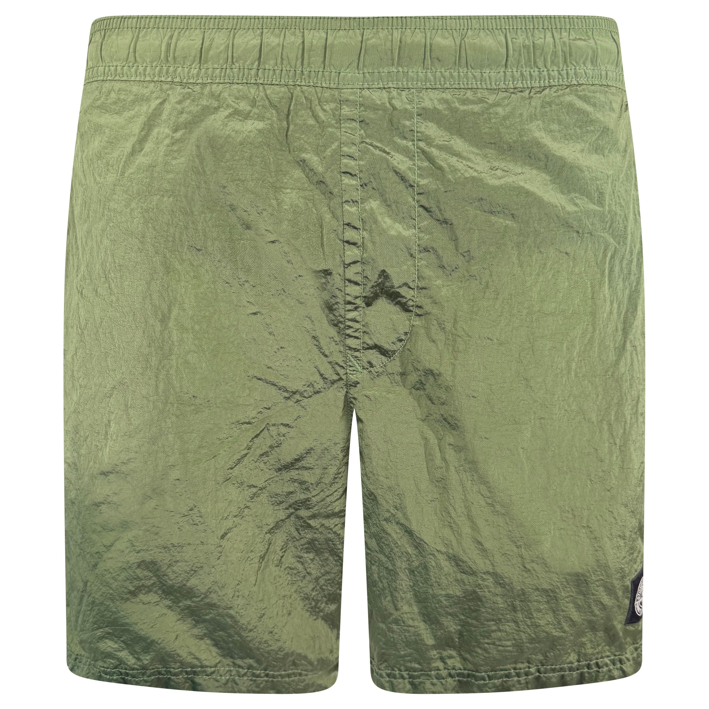 STONE ISLAND KHAKI METAL NYLON SWIM SHORTS - LARGE | PRE OWNED - Affluent ArchivesUsed HIGH END DESIGNER CLOTHING