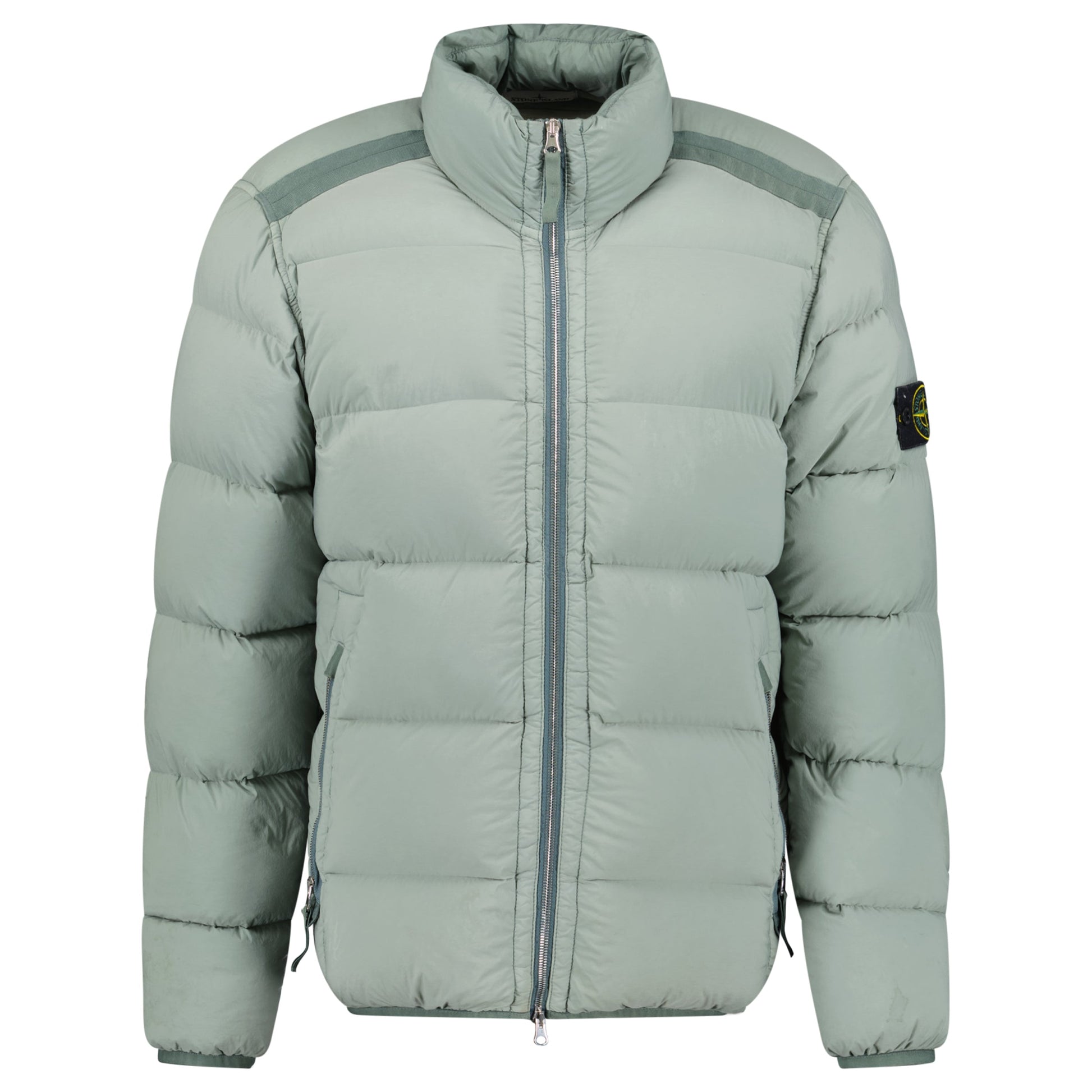 STONE ISLAND KHAKI PUFFER JACKET - MEDIUM - Affluent ArchivesUsed HIGH END DESIGNER CLOTHING
