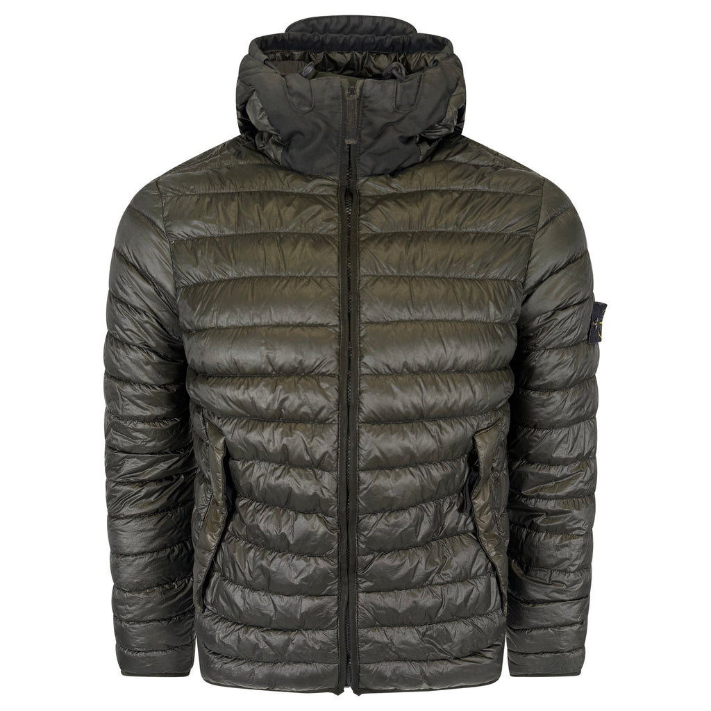 STONE ISLAND KHAKI qUILTED JACKET - MEDIUM | PRE OWNED - Affluent ArchivesUsed HIGH END DESIGNER CLOTHING