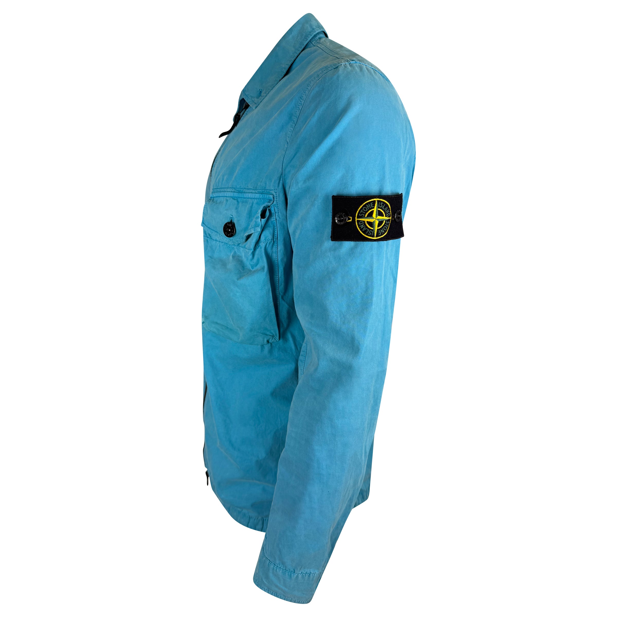 STONE ISLAND LIGHT BLUE OVERSHIRT - LARGE - Affluent ArchivesUsed HIGH END DESIGNER CLOTHING