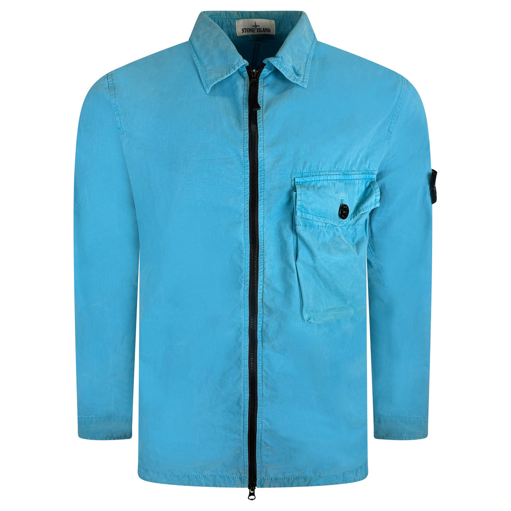 STONE ISLAND LIGHT BLUE OVERSHIRT - LARGE - Affluent ArchivesUsed HIGH END DESIGNER CLOTHING