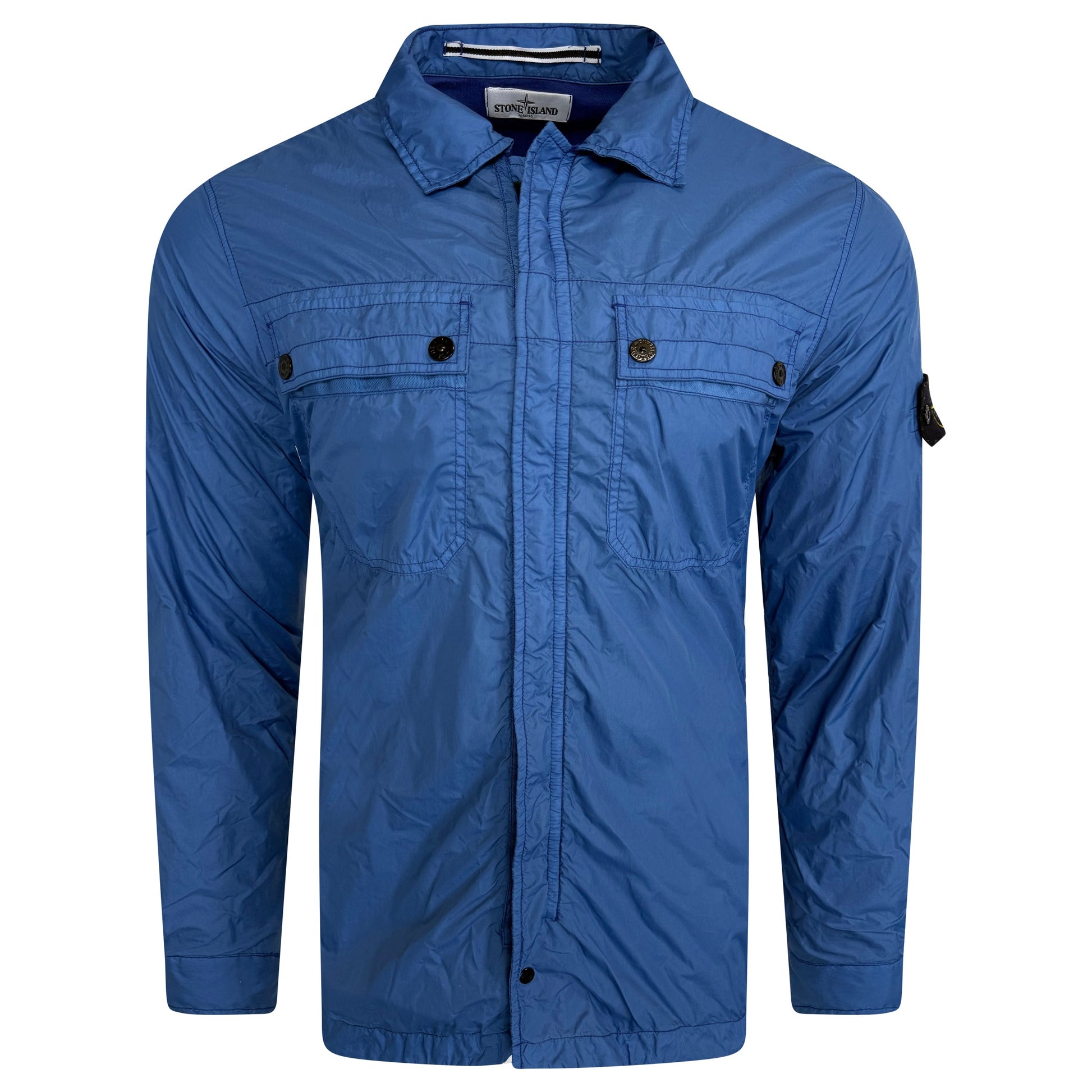 STONE ISLAND LIGHT BLUE PADDED OVER SHIRT JACKET - MEDIUM - Affluent ArchivesUsed HIGH END DESIGNER CLOTHING