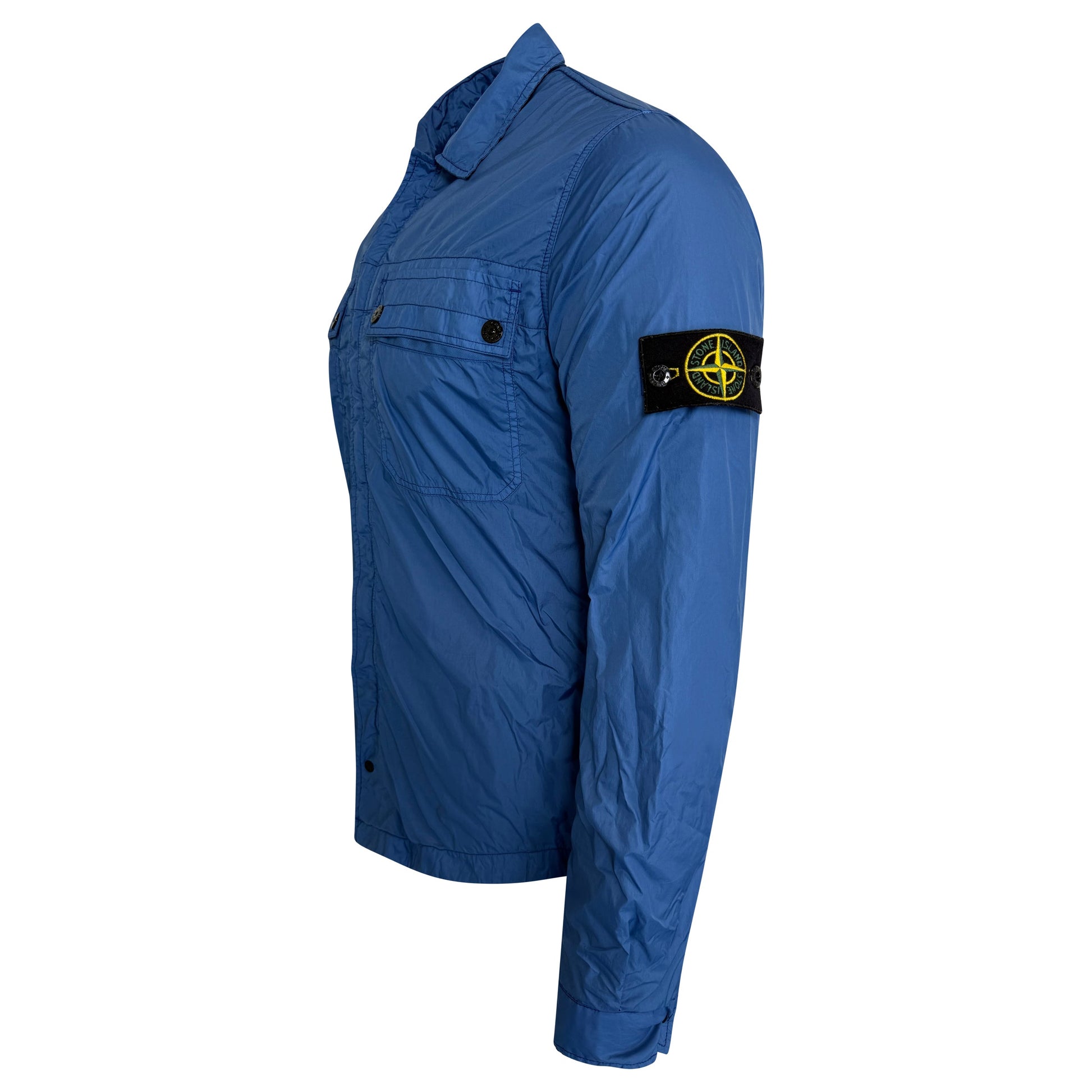 STONE ISLAND LIGHT BLUE PADDED OVER SHIRT JACKET - MEDIUM - Affluent ArchivesUsed HIGH END DESIGNER CLOTHING