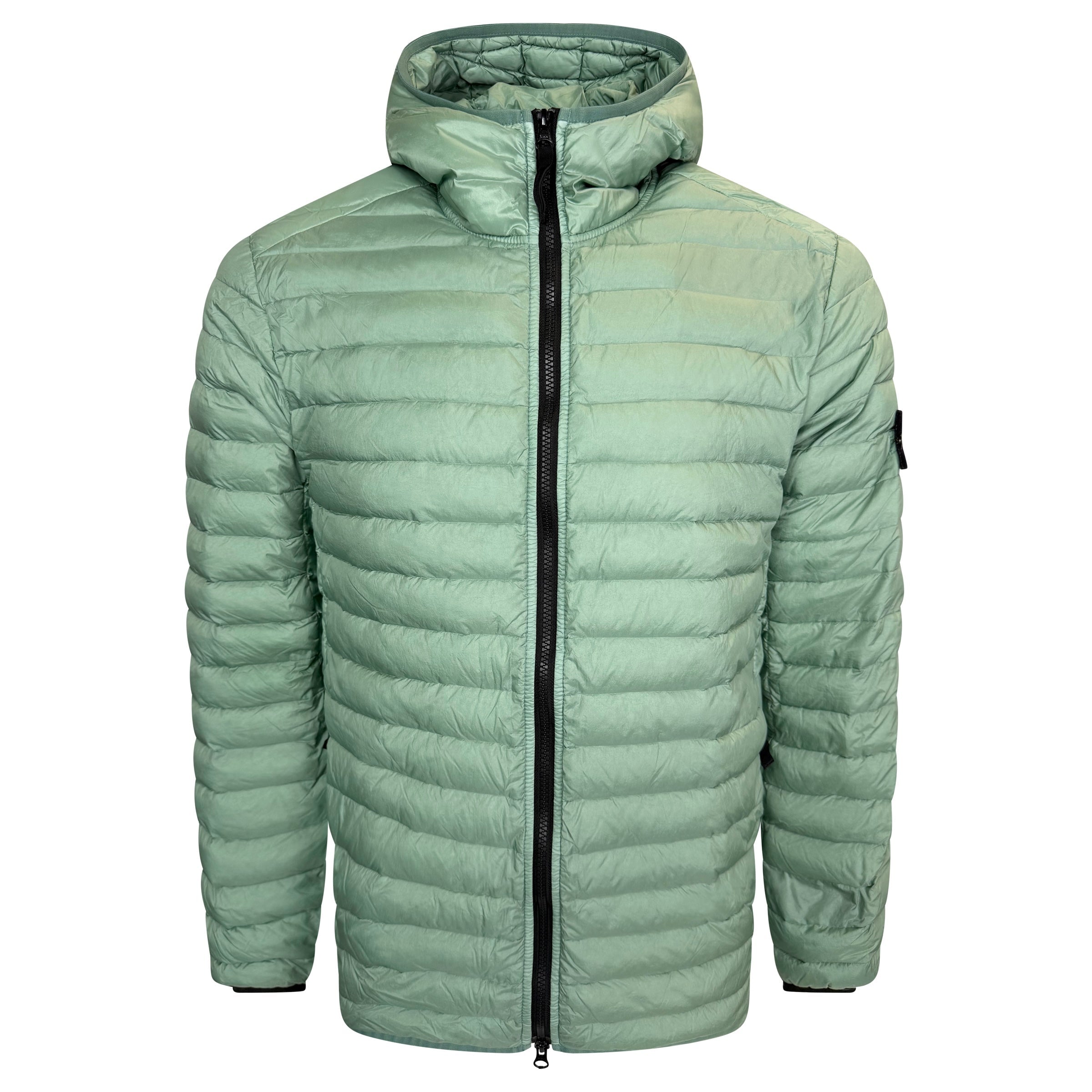 STONE ISLAND LIGHT GREEN QUILTED JACKET - LARGE - Affluent ArchivesUsed HIGH END DESIGNER CLOTHING