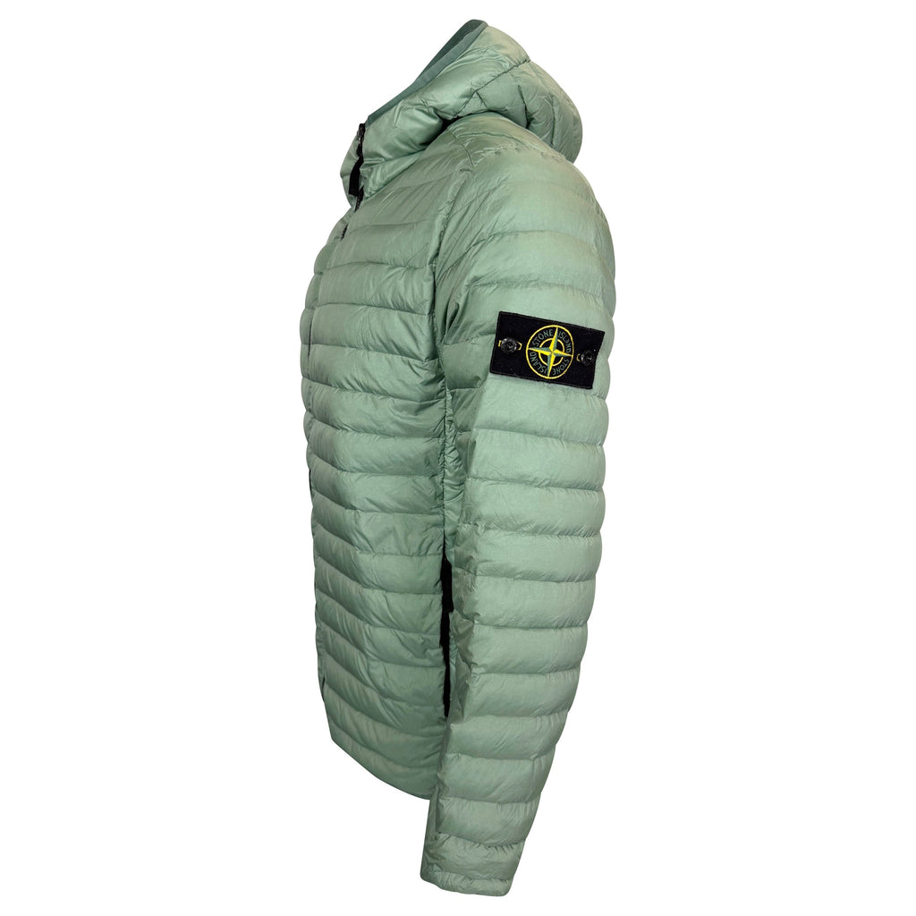 STONE ISLAND LIGHT GREEN QUILTED JACKET - LARGE - Affluent ArchivesUsed HIGH END DESIGNER CLOTHING