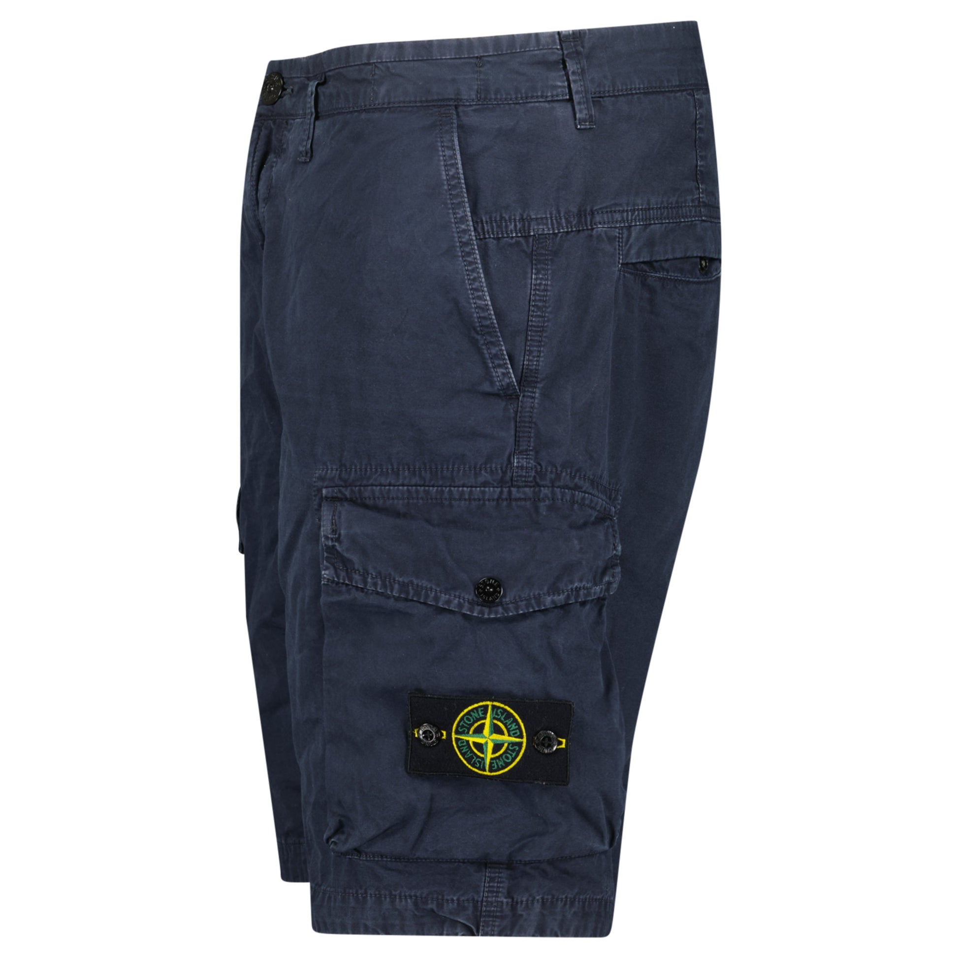 STONE ISLAND NAVY CARGO BADGE SHORTS - XL - Affluent ArchivesUsed HIGH END DESIGNER CLOTHING