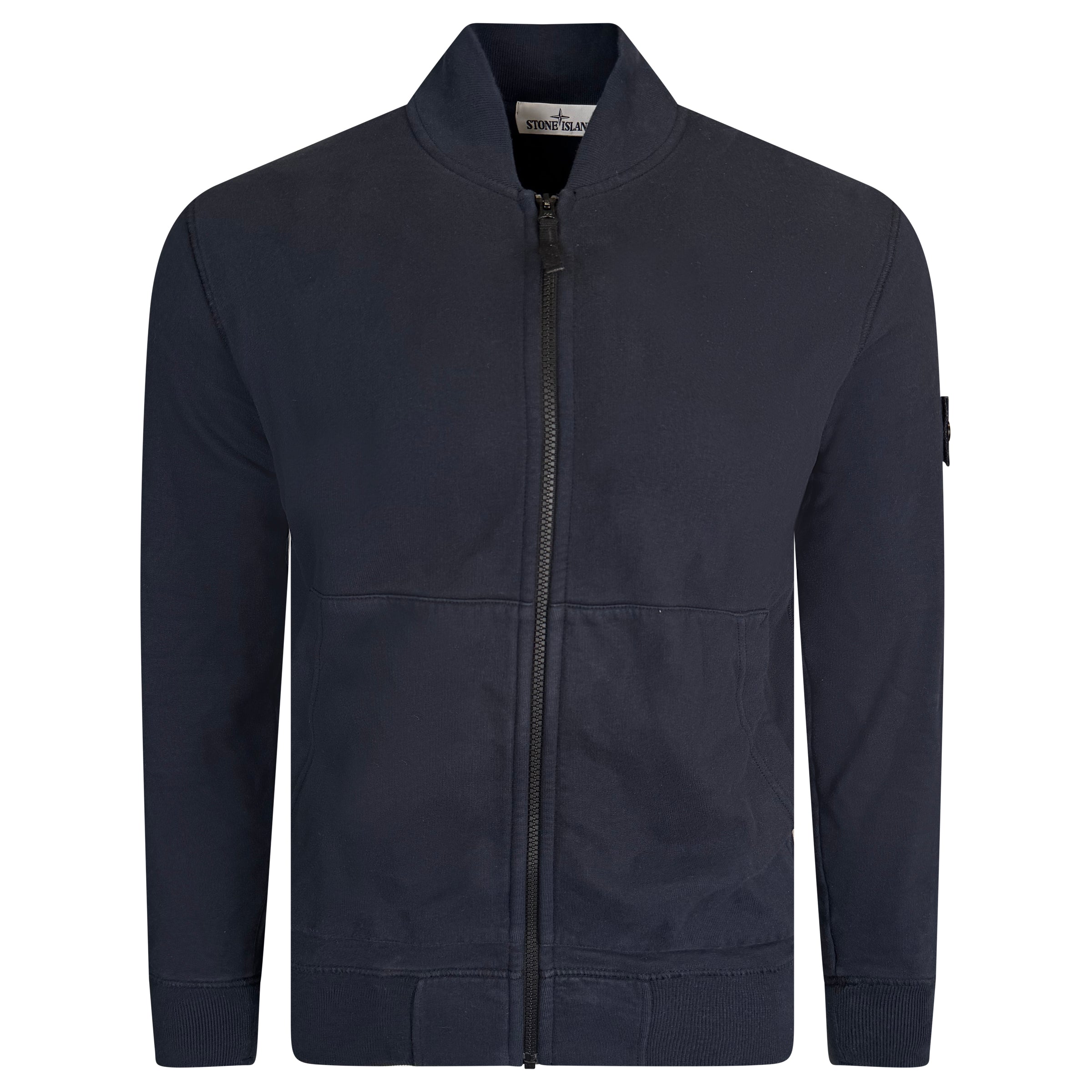 STONE ISLAND NAVY ZIP SWEATSHIRT - MEDIUM - Affluent ArchivesUsed HIGH END DESIGNER CLOTHING