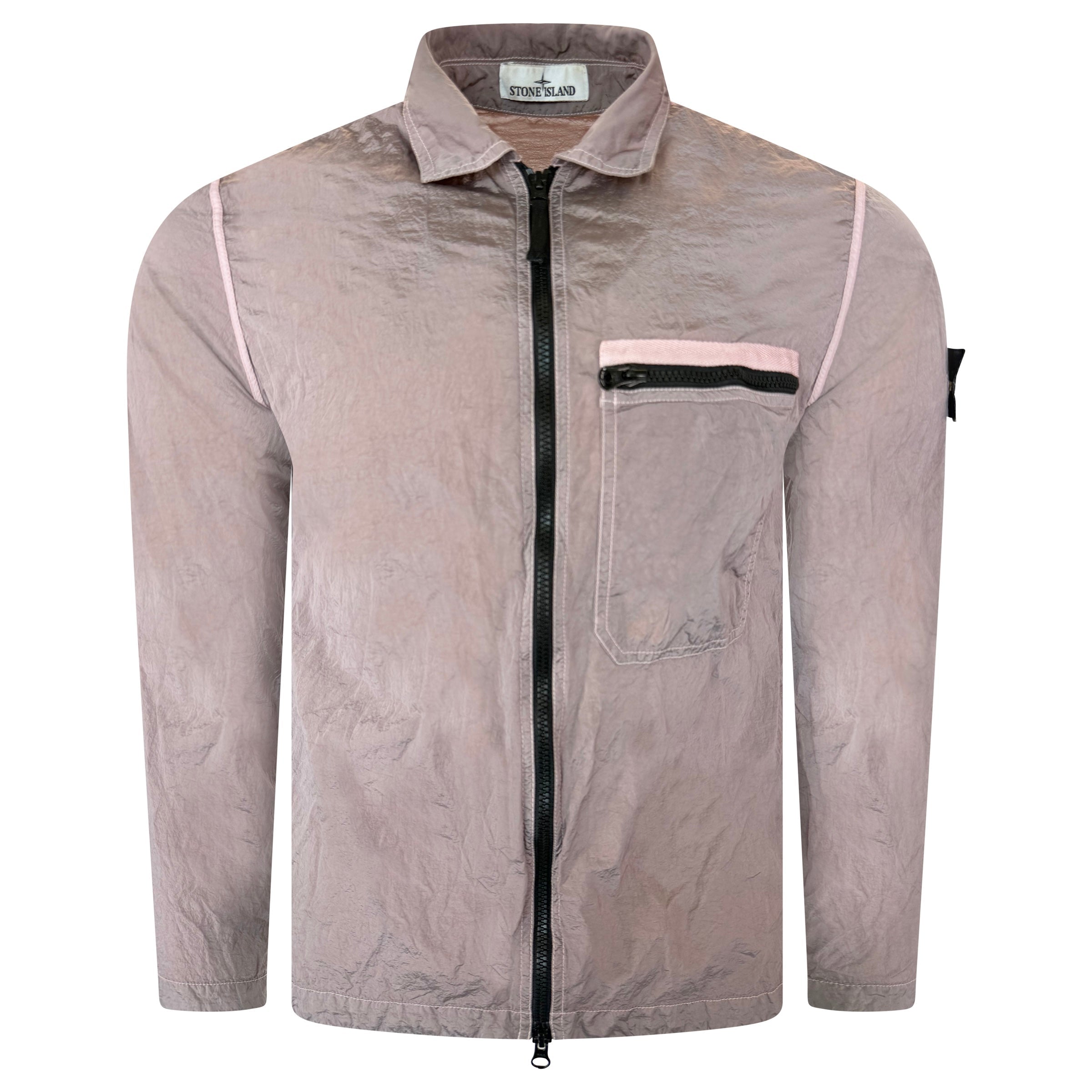 STONE ISLAND NYLON METAL PINK OVERSHIRT - SMALL | PRE OWNED - Affluent ArchivesUsed HIGH END DESIGNER CLOTHING