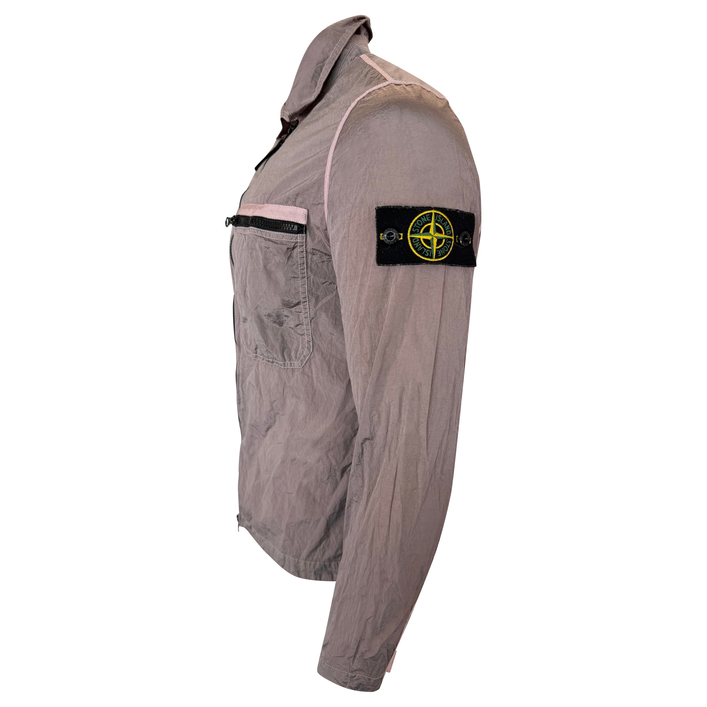 STONE ISLAND NYLON METAL PINK OVERSHIRT - SMALL | PRE OWNED - Affluent ArchivesUsed HIGH END DESIGNER CLOTHING