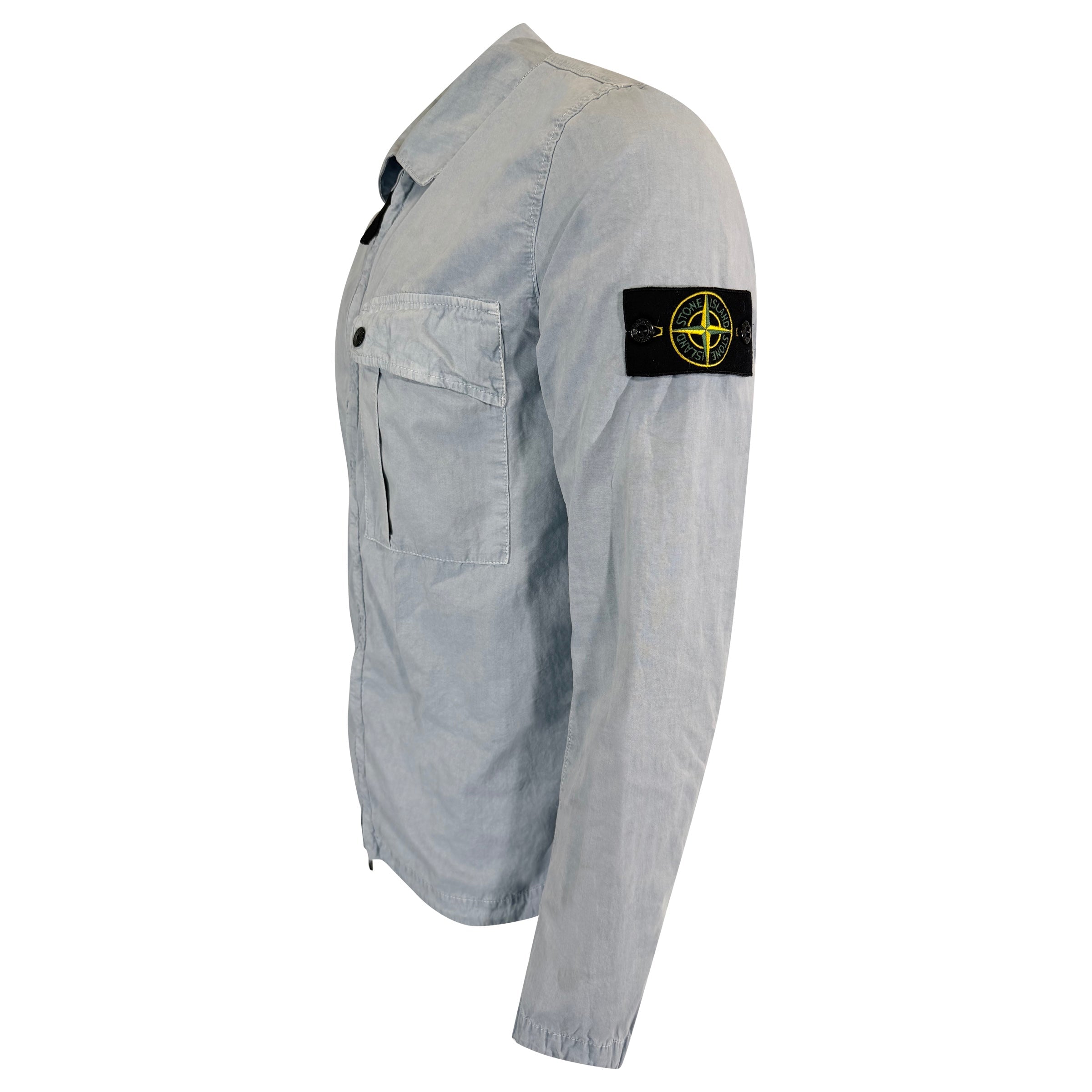 STONE ISLAND OVER SHIRT LIGHT BLUE - MEDIUM | PRE OWNED - Affluent ArchivesUsed HIGH END DESIGNER CLOTHING