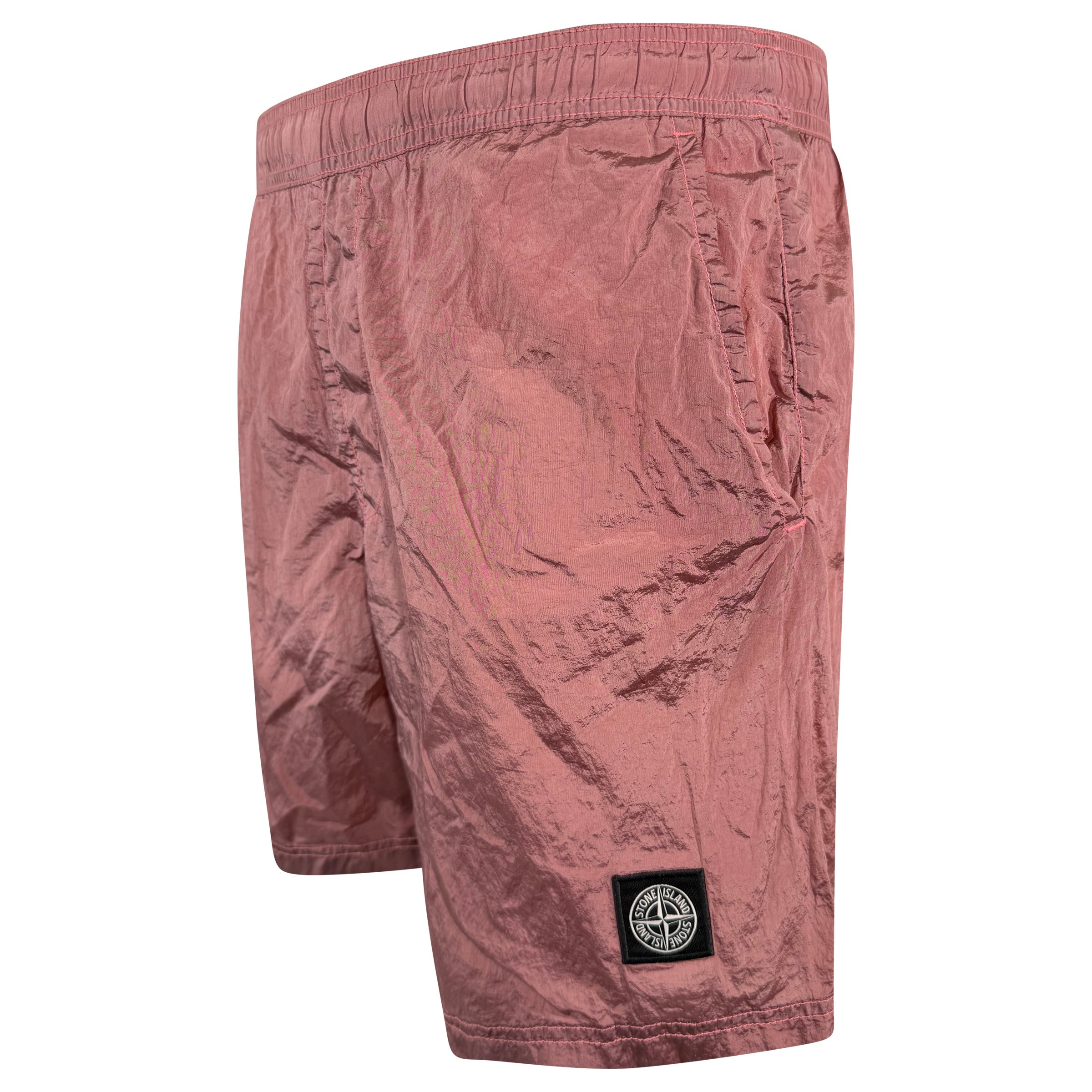 STONE ISLAND PINK METAL NYLON SWIM SHORTS - LARGE | PRE OWNED - Affluent ArchivesUsed HIGH END DESIGNER CLOTHING