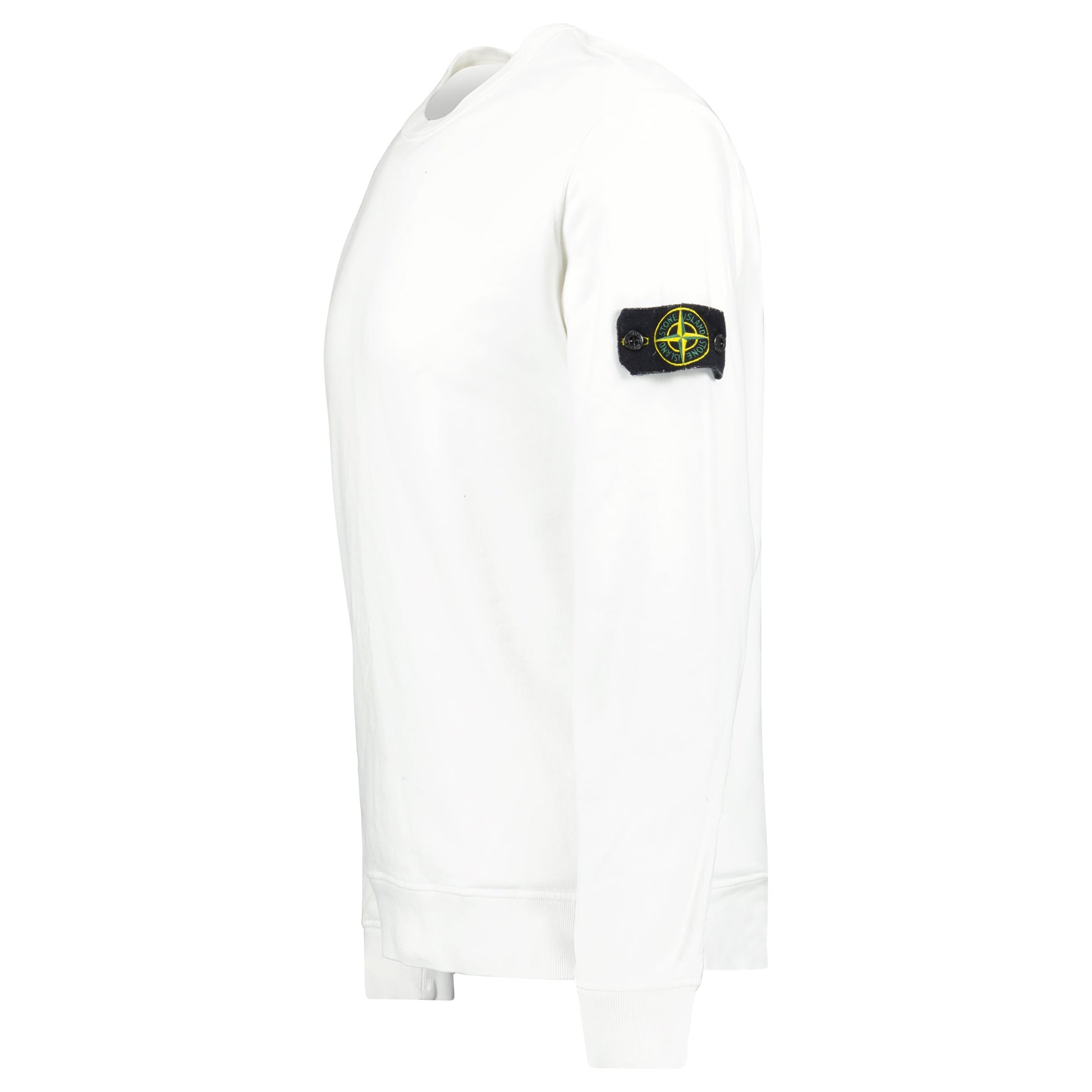 STONE ISLAND WHITE LOGO SWEATSHIRT - MEDIUM - Affluent ArchivesUsed HIGH END DESIGNER CLOTHING