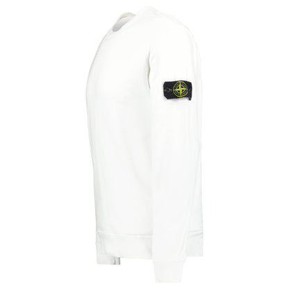 STONE ISLAND WHITE LOGO SWEATSHIRT - MEDIUM - Affluent ArchivesUsed HIGH END DESIGNER CLOTHING