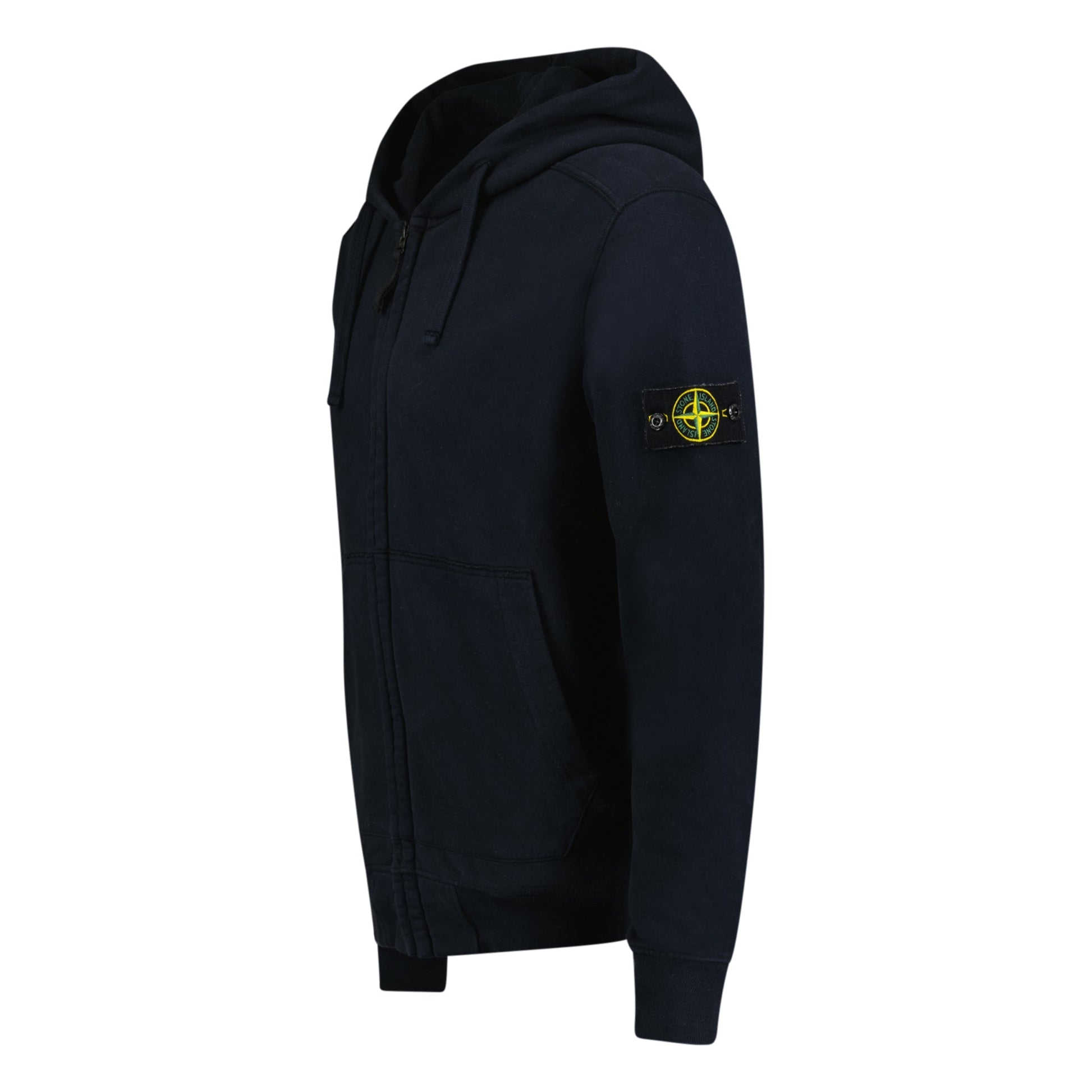 STONE ISLAND ZIP HOODIE NAVY - LARGE - affluentarchivesUsed HIGH END DESIGNER CLOTHING