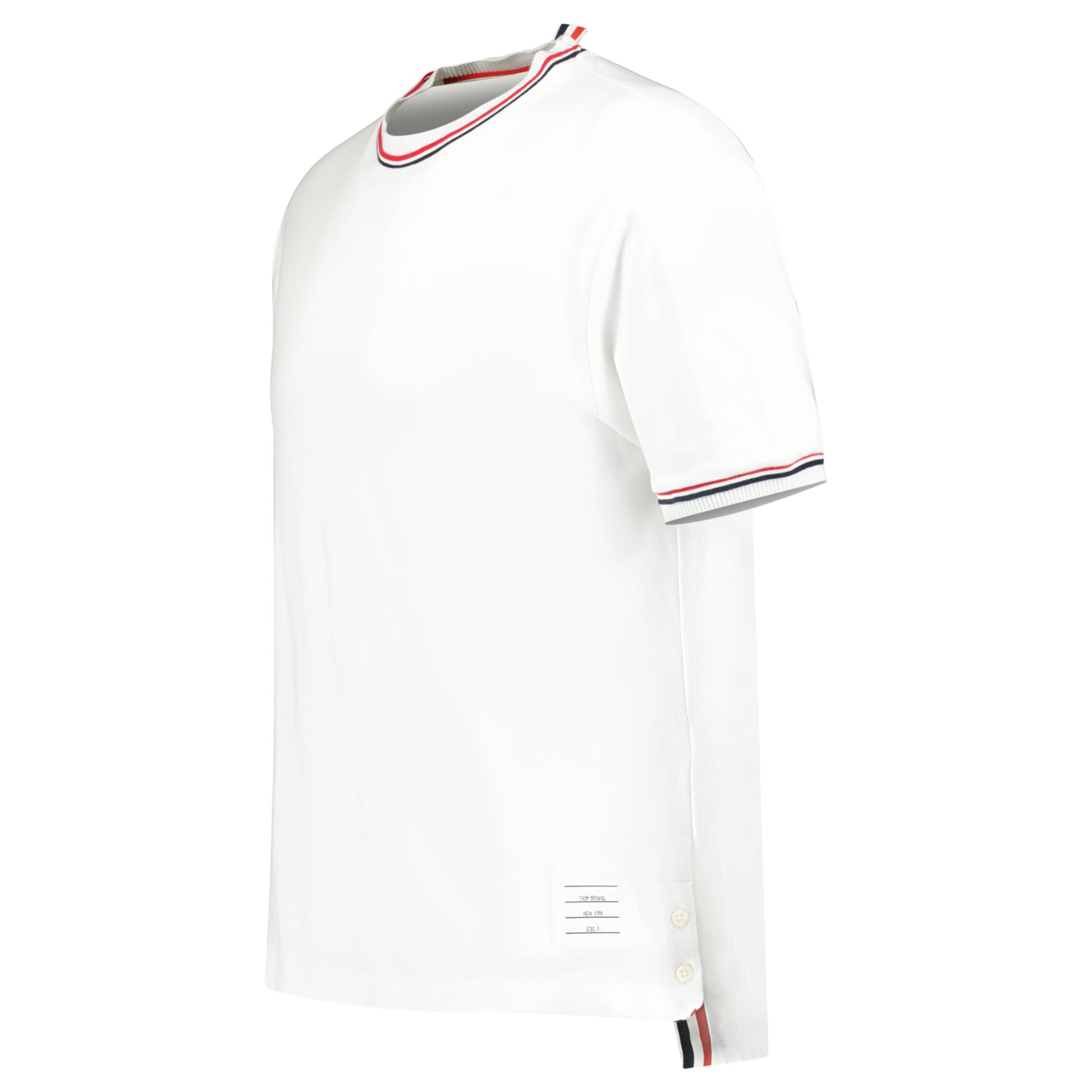 THOM BROWNE WHITE T SHIRT - MEDIUM - Affluent ArchivesUsed HIGH END DESIGNER CLOTHING