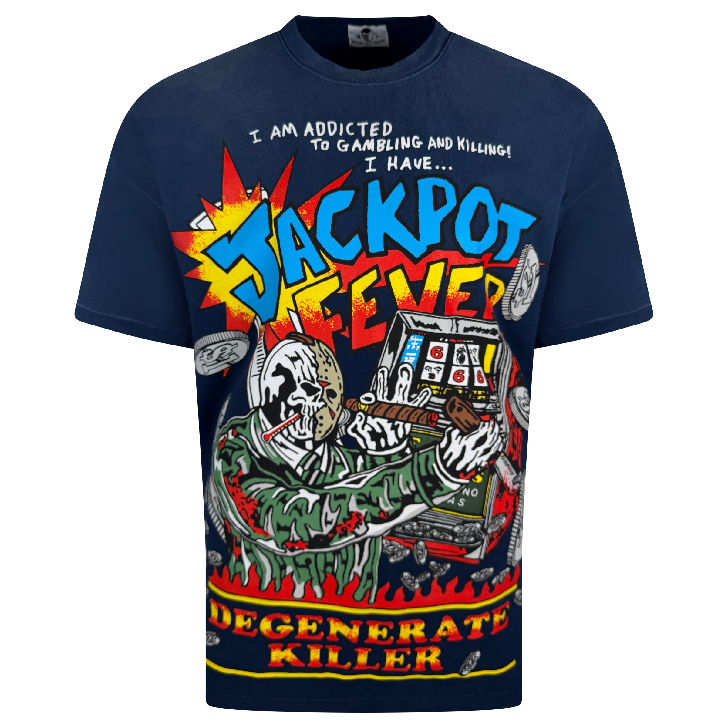 WARREN LOTAS NAVY HOLLYWOOD T SHIRT - XL - Affluent ArchivesUsed HIGH END DESIGNER CLOTHING