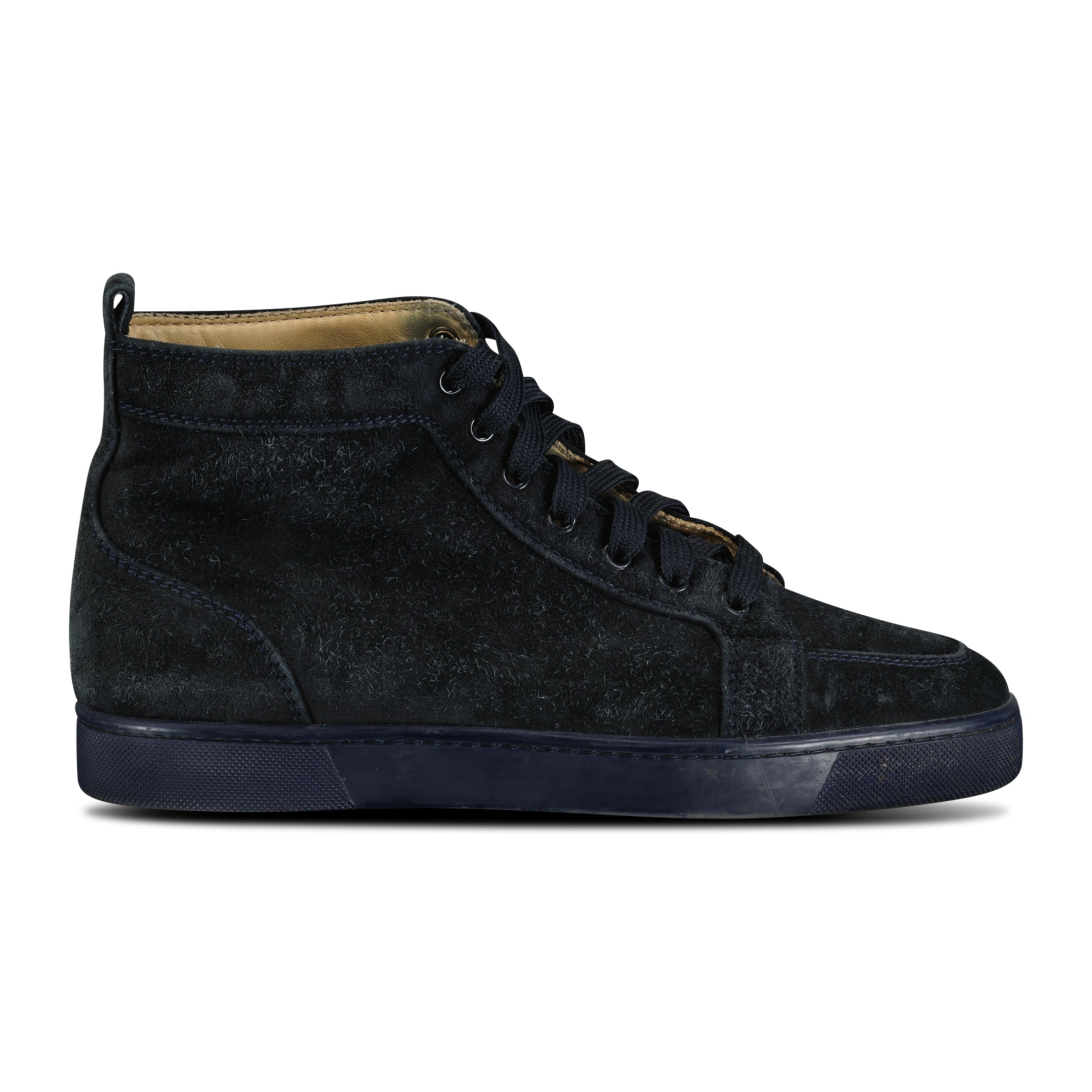 CHRISTIAN LOUBOUTIN NAVY HIGH TOP SNEAKER - UK 6 (40) - affluentarchivesUsed HIGH END DESIGNER CLOTHING