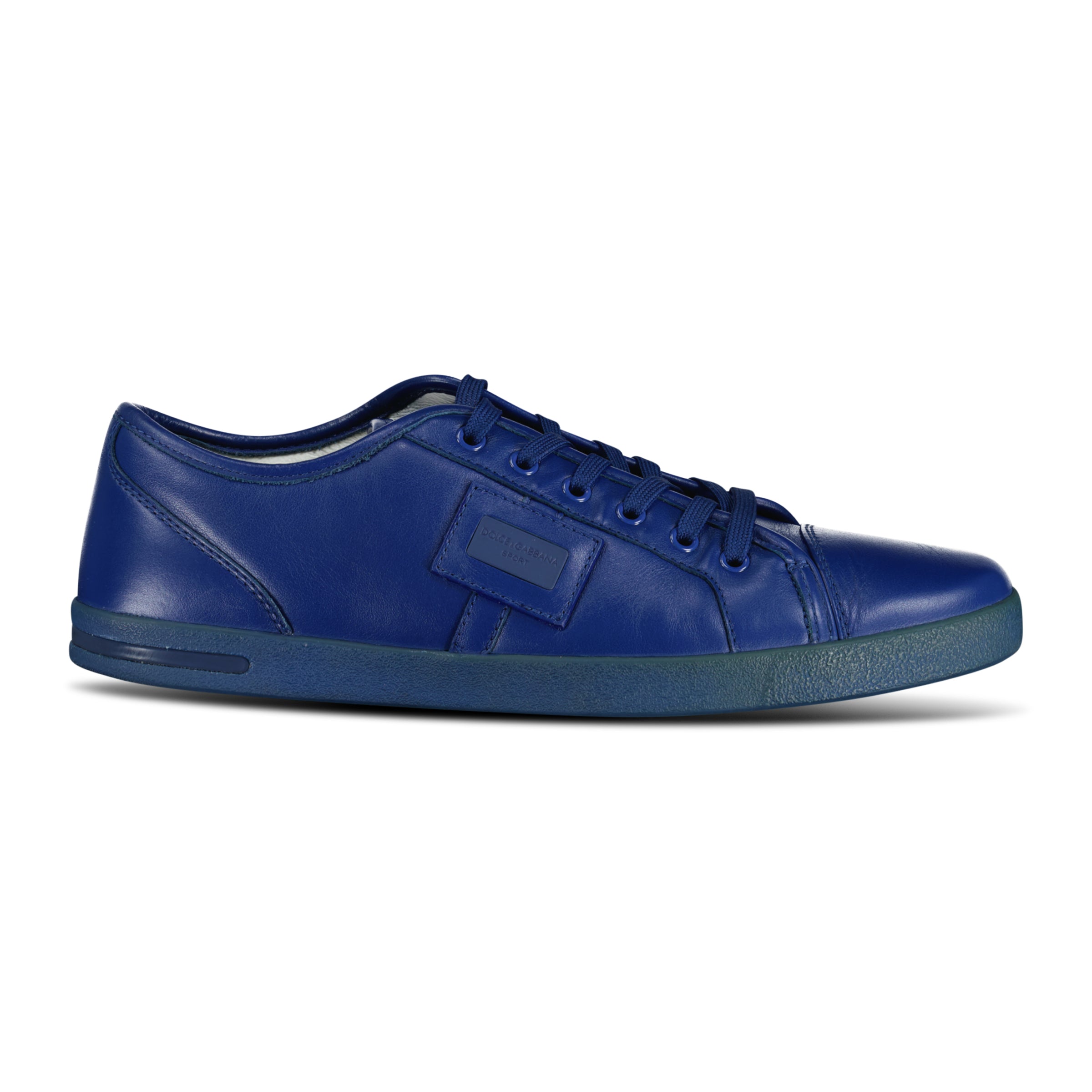 DOLCE GABBANA BLUE PLAQUE TRAINER - UK 8.5 (42.5) - affluentarchivesUsed HIGH END DESIGNER CLOTHING