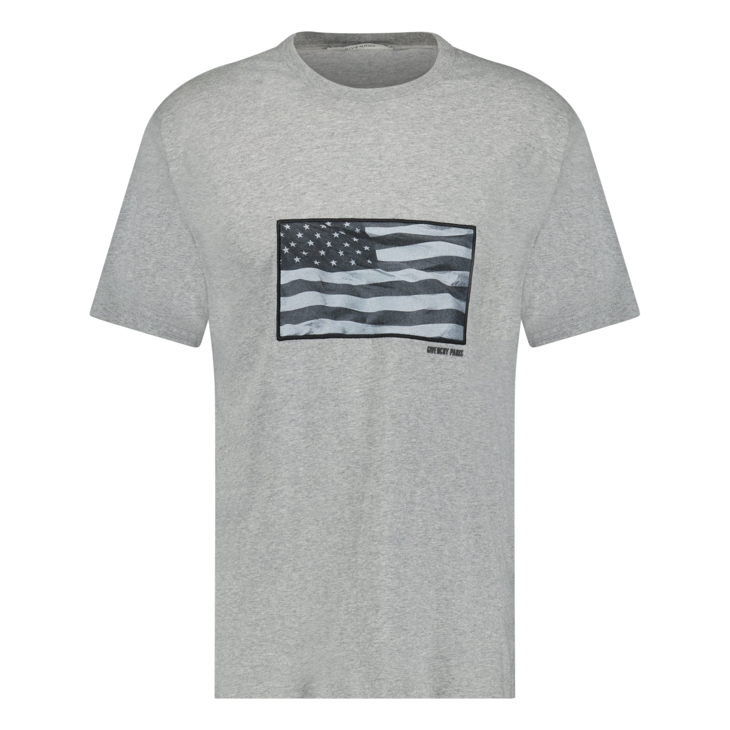 GIVENCHY GREY FLAG T SHIRT - LARGE - affluentarchivesUsed HIGH END DESIGNER CLOTHING