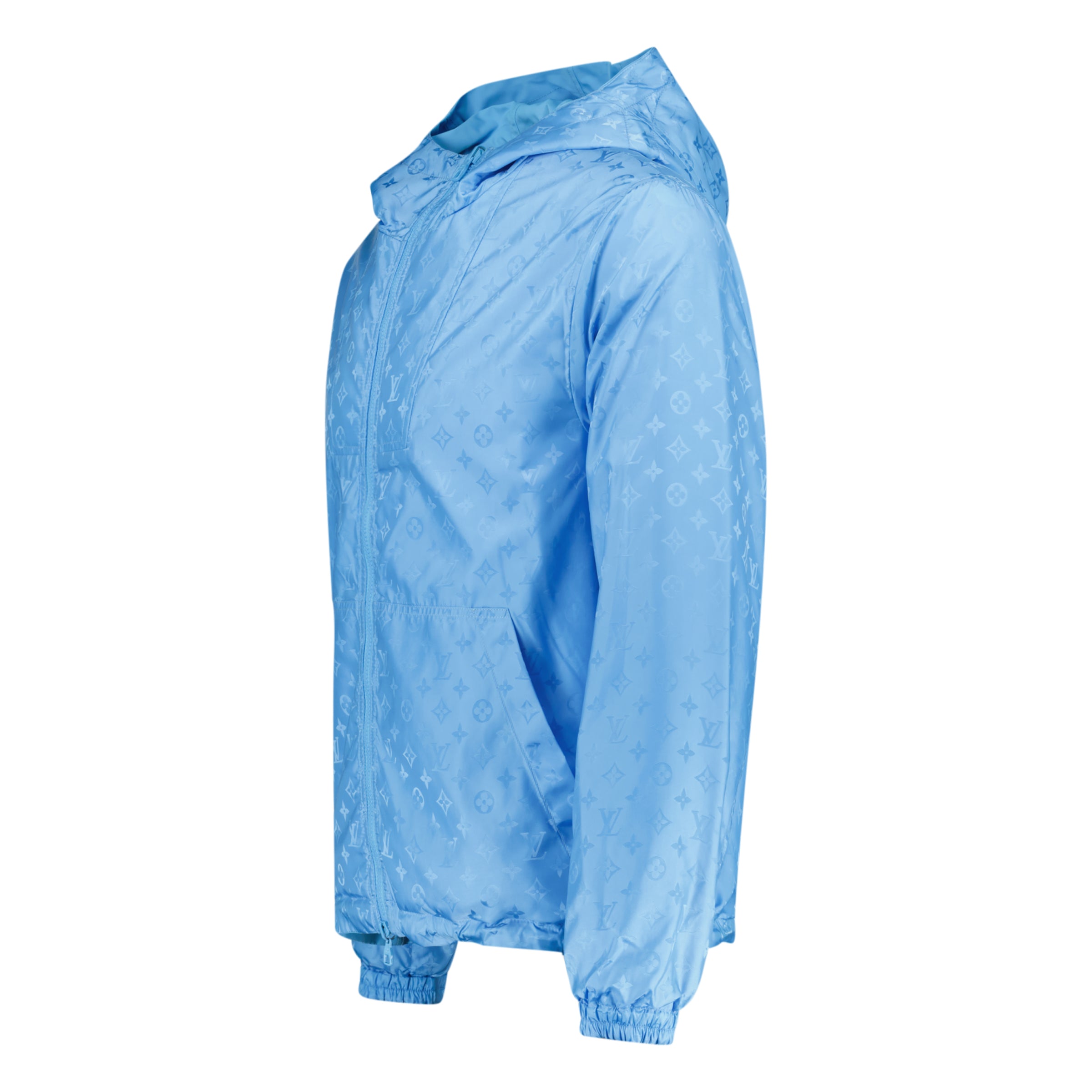 LOUIS VUITTON LIGHT BLUE MONOGRAM REVERSIBLE JACKET - 44 (Fits S) - affluentarchivesUsed HIGH END DESIGNER CLOTHING