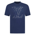 LOUIS VUITTON NAVY LV LOGO T SHIRT - SMALL - affluentarchivesUsed HIGH END DESIGNER CLOTHING
