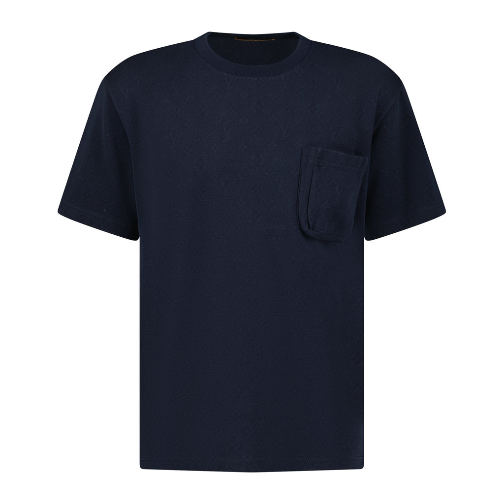 LOUIS VUITTON SIGNATURE 3D POCKET T SHIRT NAVY - LARGE - affluentarchivesUsed HIGH END DESIGNER CLOTHING