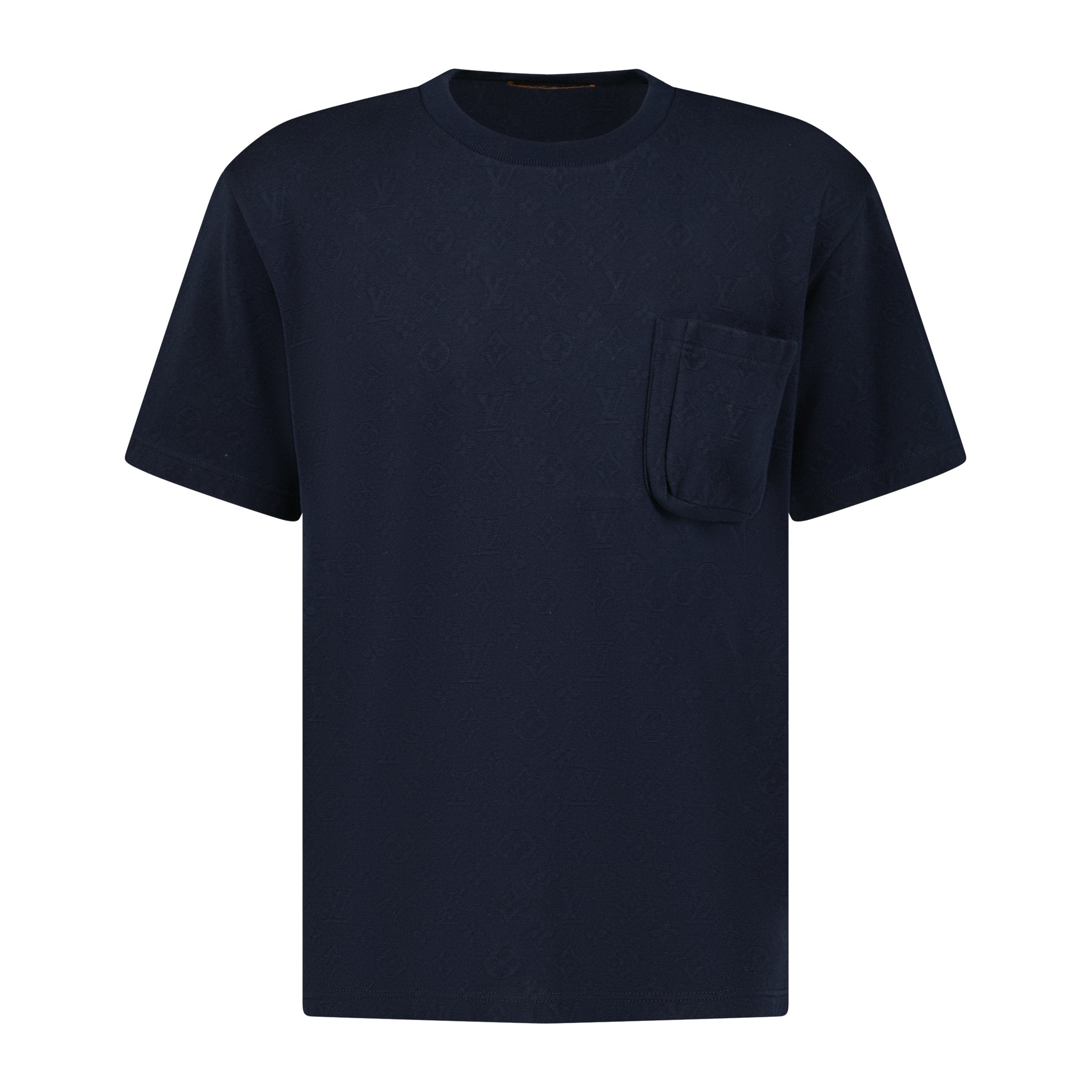 LOUIS VUITTON SIGNATURE 3D POCKET T SHIRT NAVY - LARGE - affluentarchivesUsed HIGH END DESIGNER CLOTHING