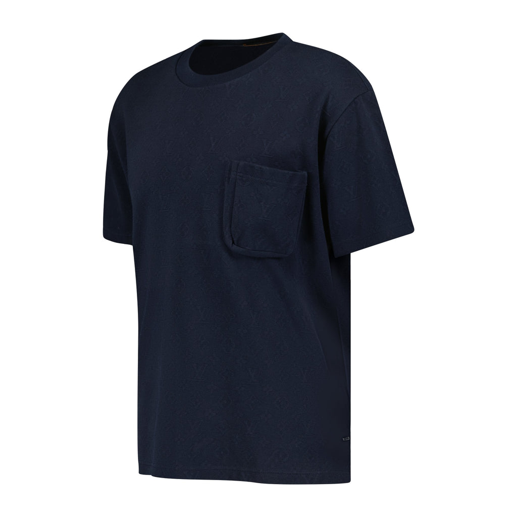 LOUIS VUITTON SIGNATURE 3D POCKET T SHIRT NAVY - LARGE - affluentarchivesUsed HIGH END DESIGNER CLOTHING