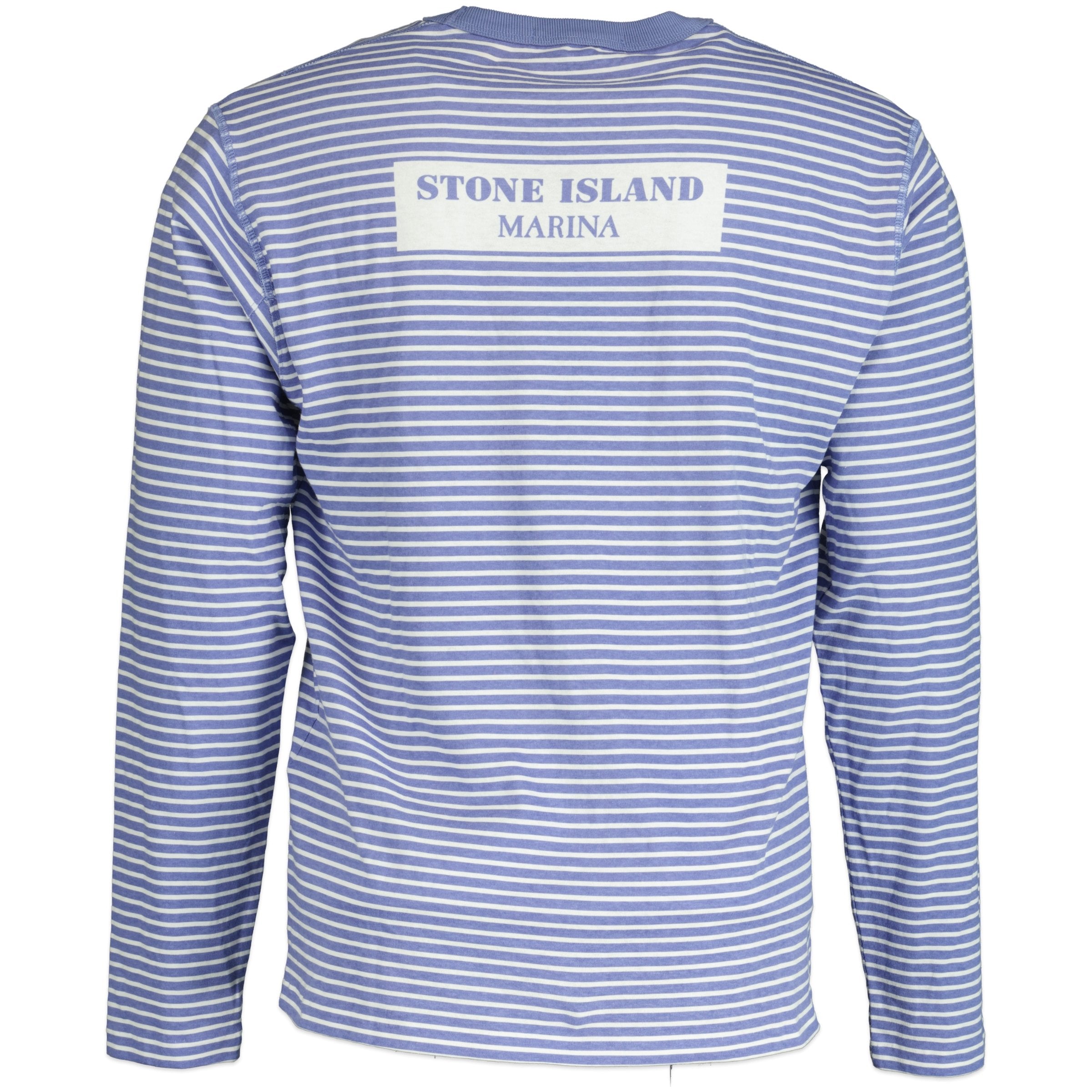 STONE ISLAND MARINA BLUE T SHIRT LONG SLEEVED - affluentarchivesUsed HIGH END DESIGNER CLOTHING