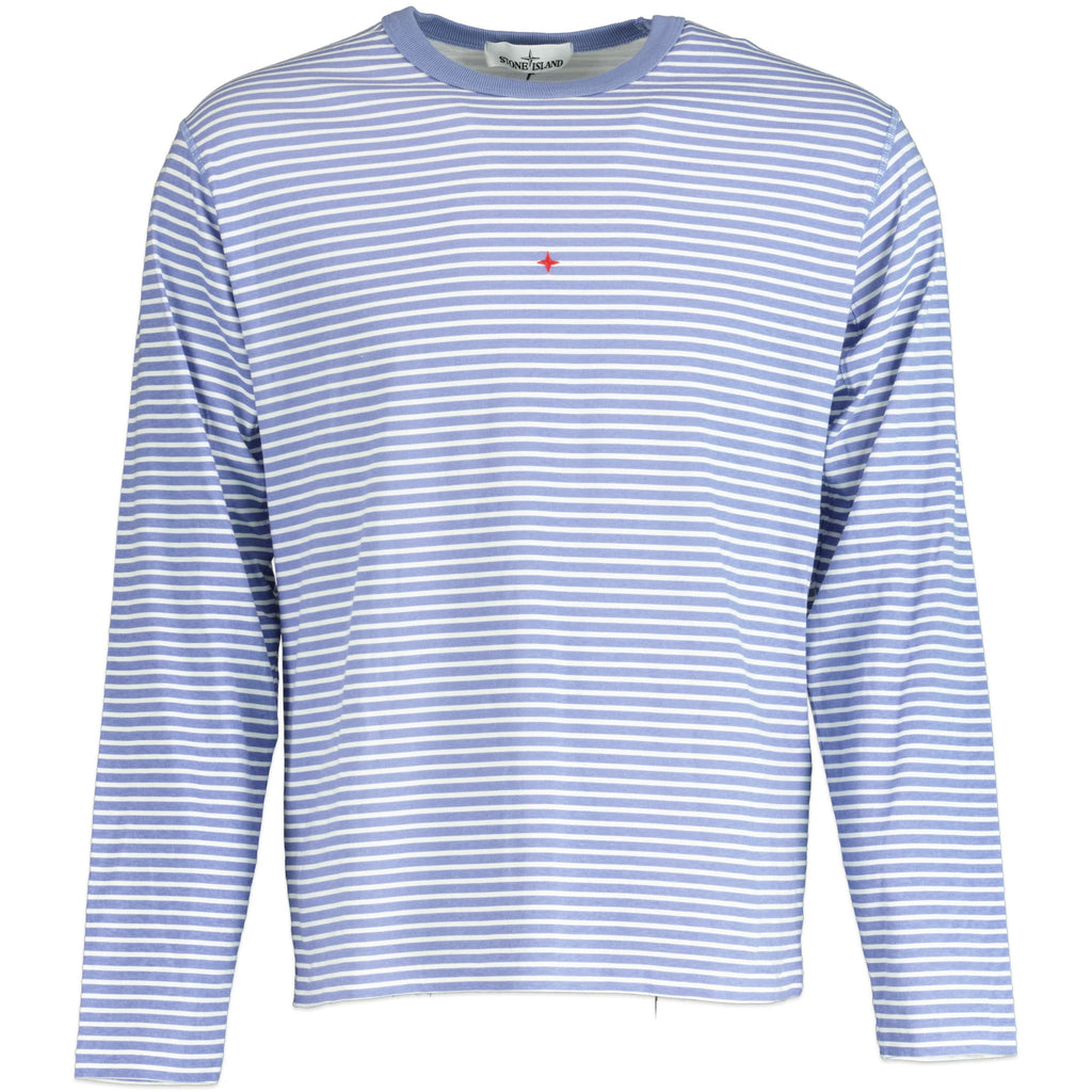 STONE ISLAND MARINA BLUE T SHIRT LONG SLEEVED - affluentarchivesUsed HIGH END DESIGNER CLOTHING